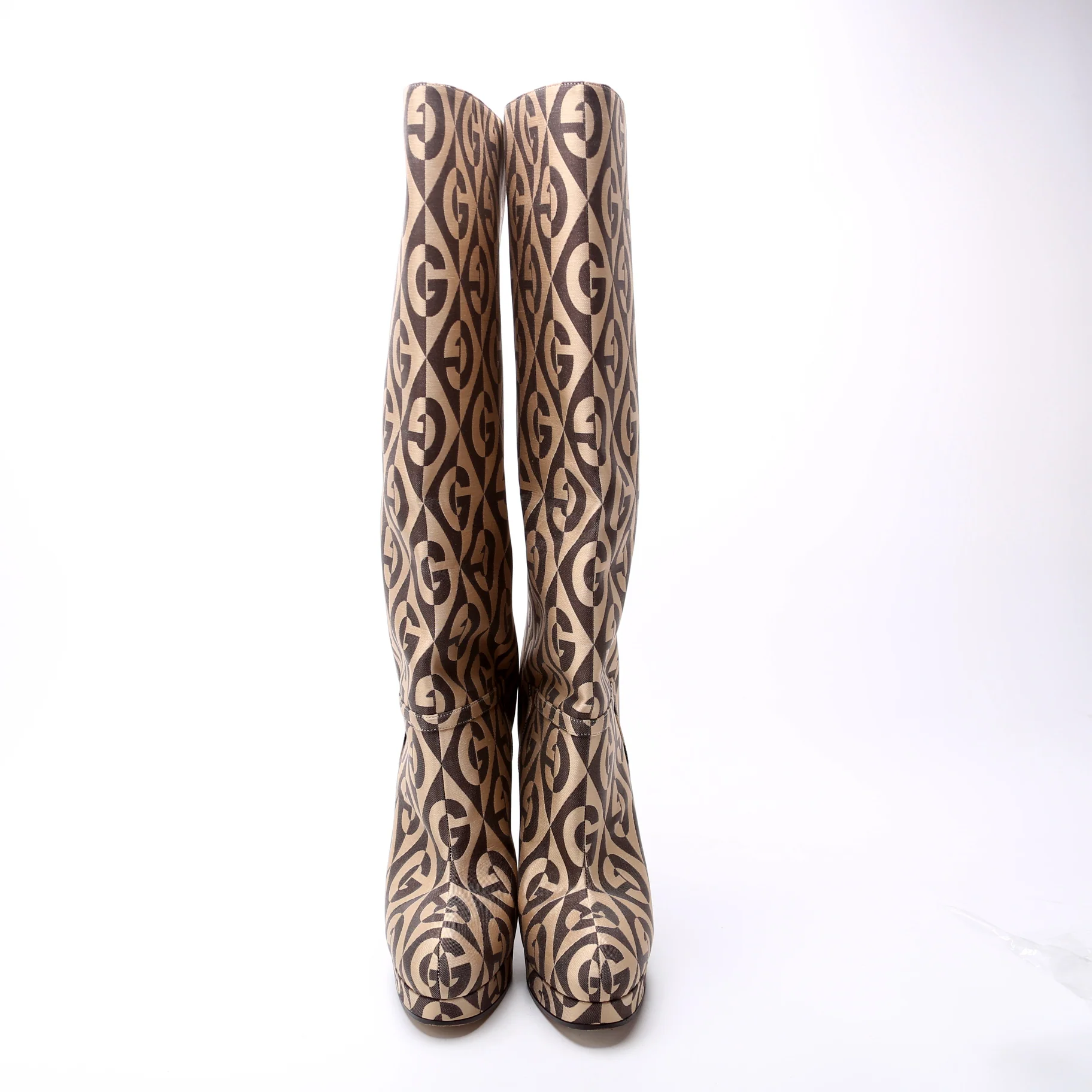 G Rhombus Fabric Platform Boots Size 36 - Image 2