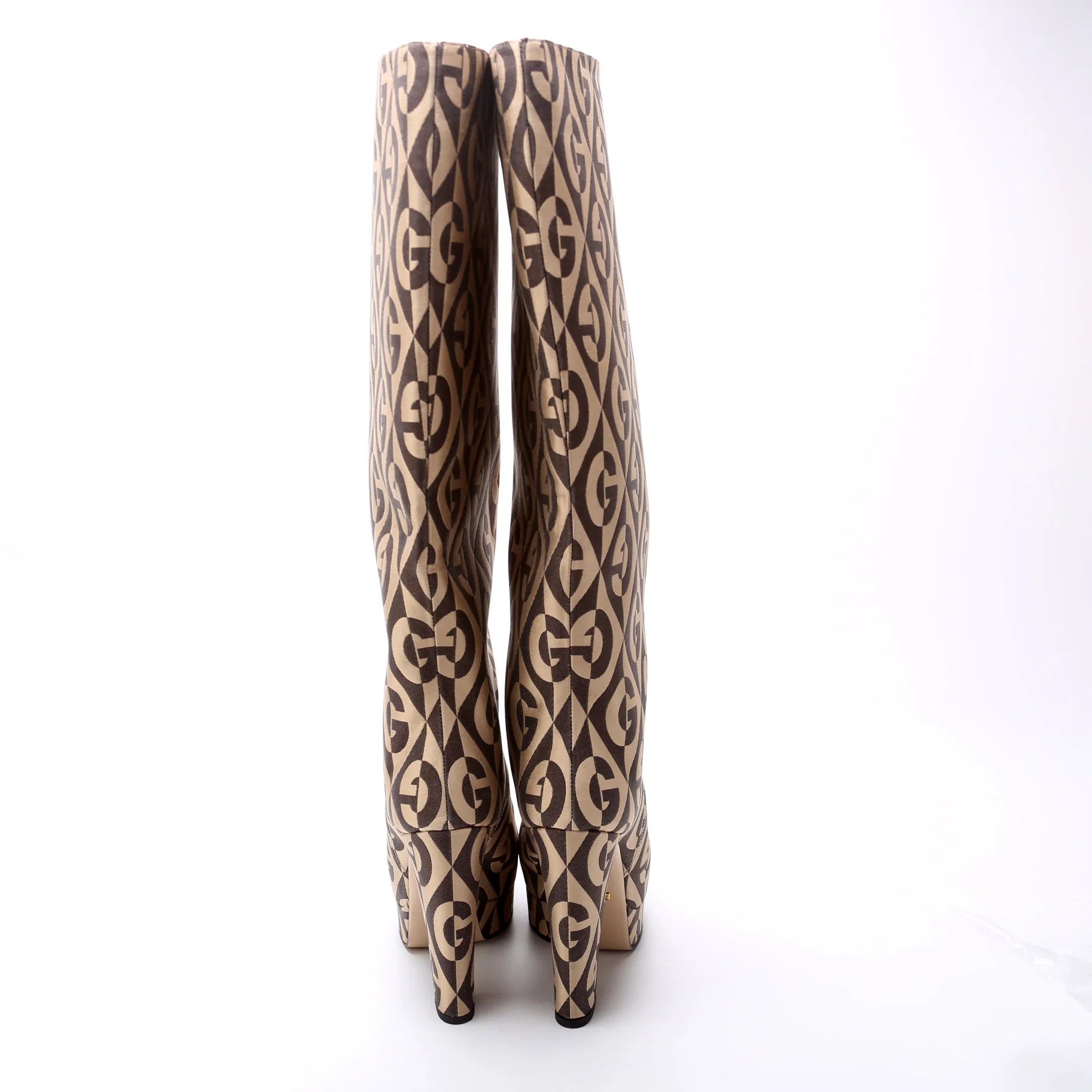 G Rhombus Fabric Platform Boots Size 36 - Image 4
