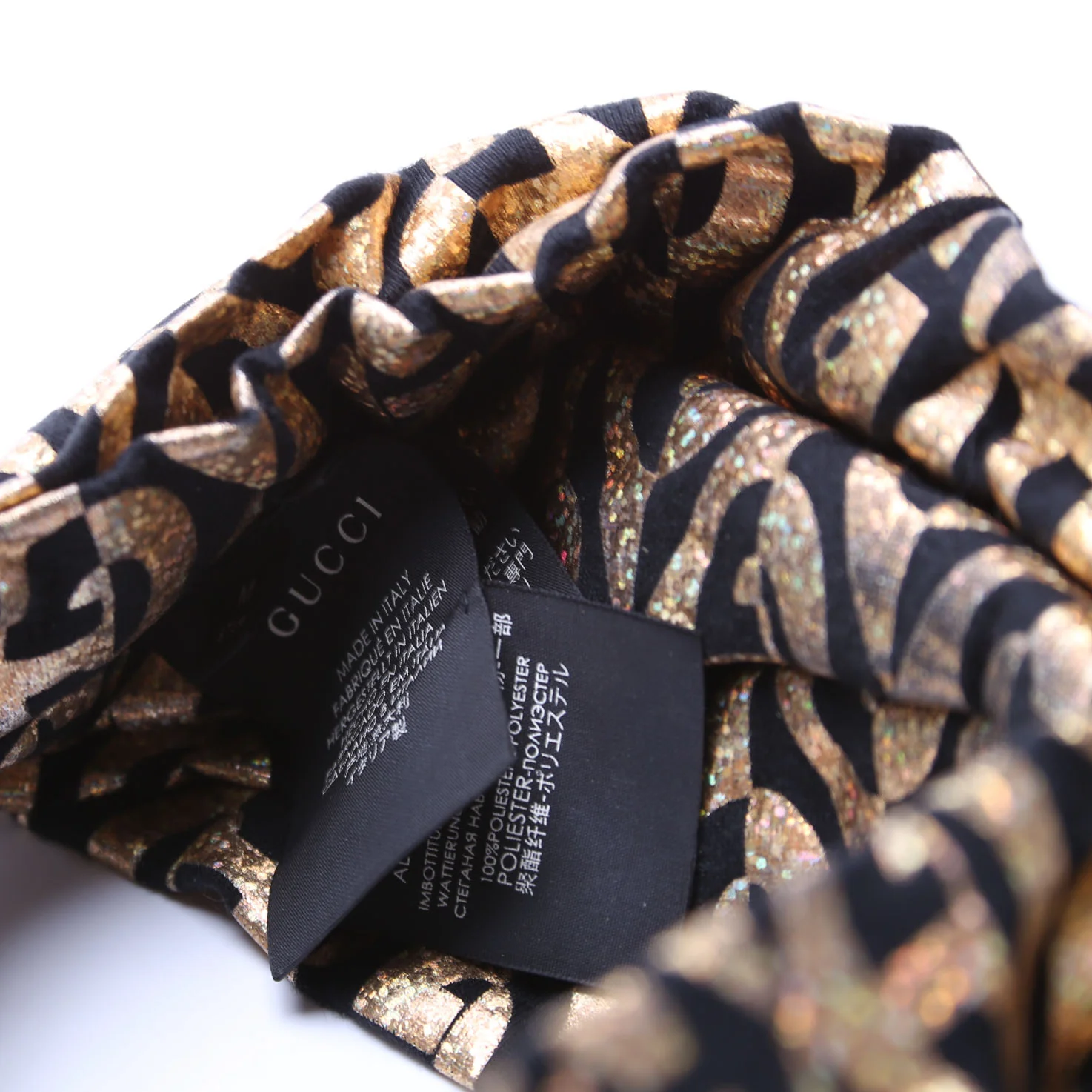 G Rhombus Metallic Headband Size Medium Gold/Black - Image 4