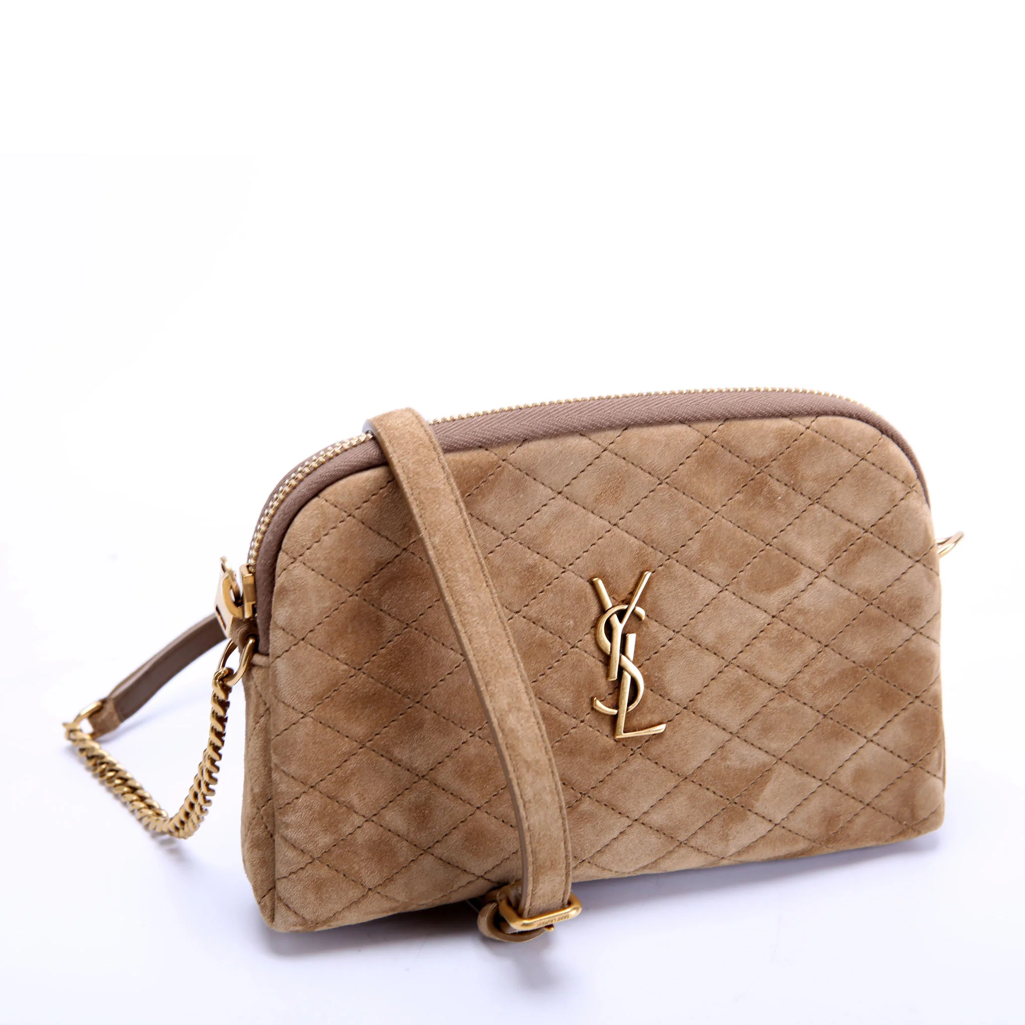 Gabby Zip Chain Pouch Suede 733667 Brown - Image 2