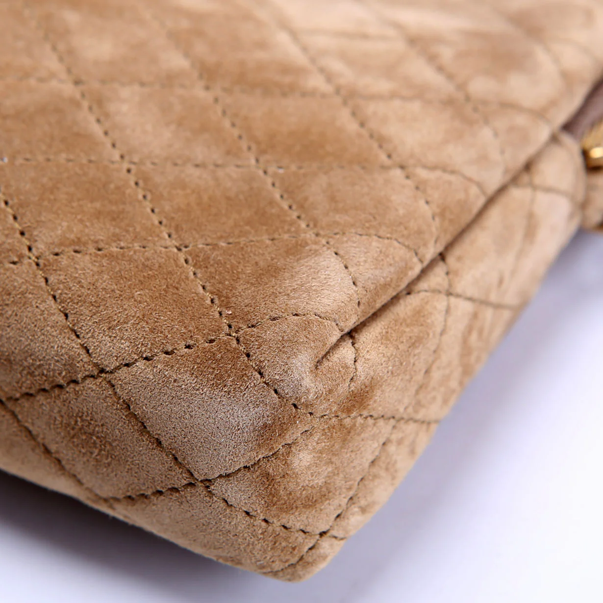 Gabby Zip Chain Pouch Suede 733667 Brown - Image 6