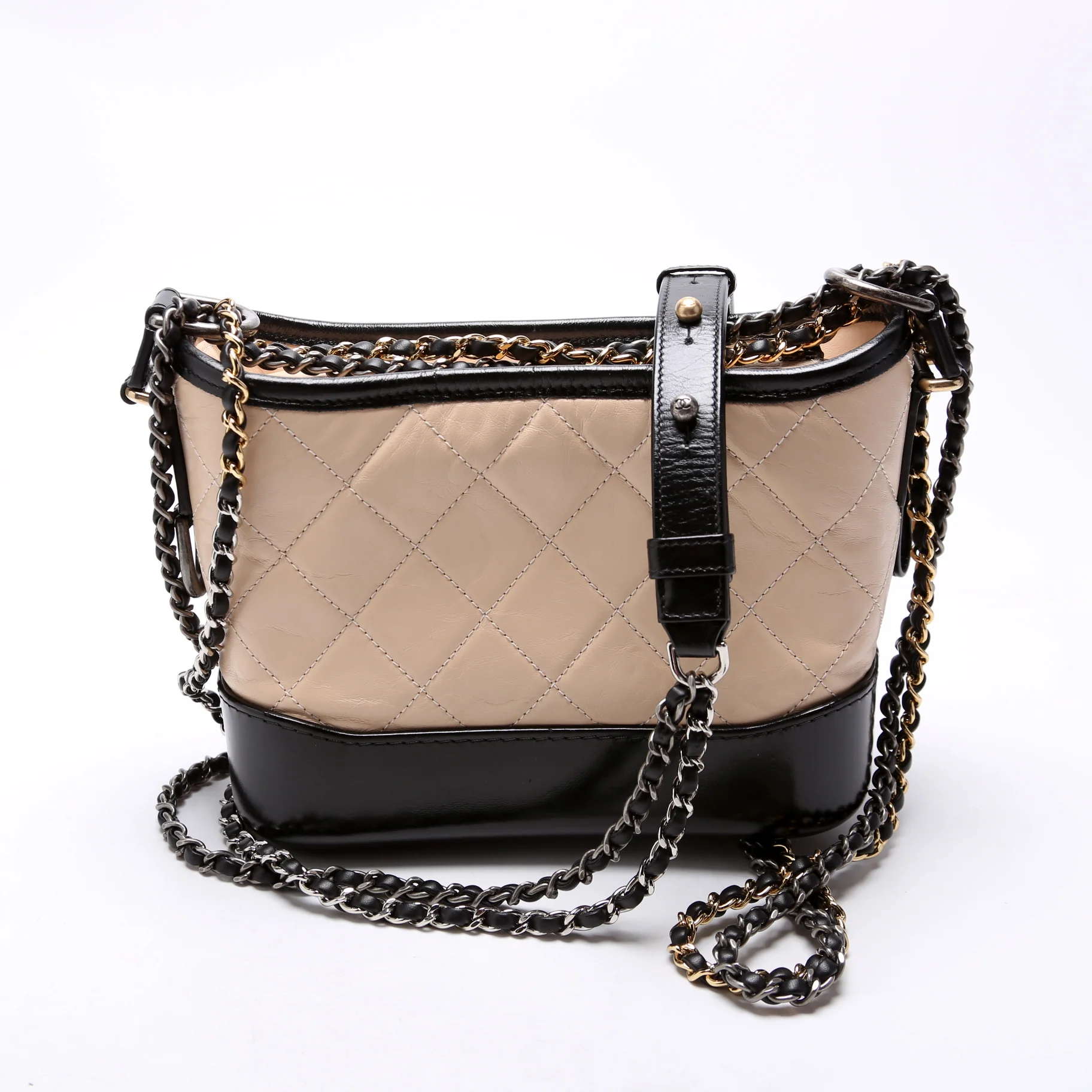 Gabrielle Hobo Small Calfskin 25M Beige/Black - Image 3