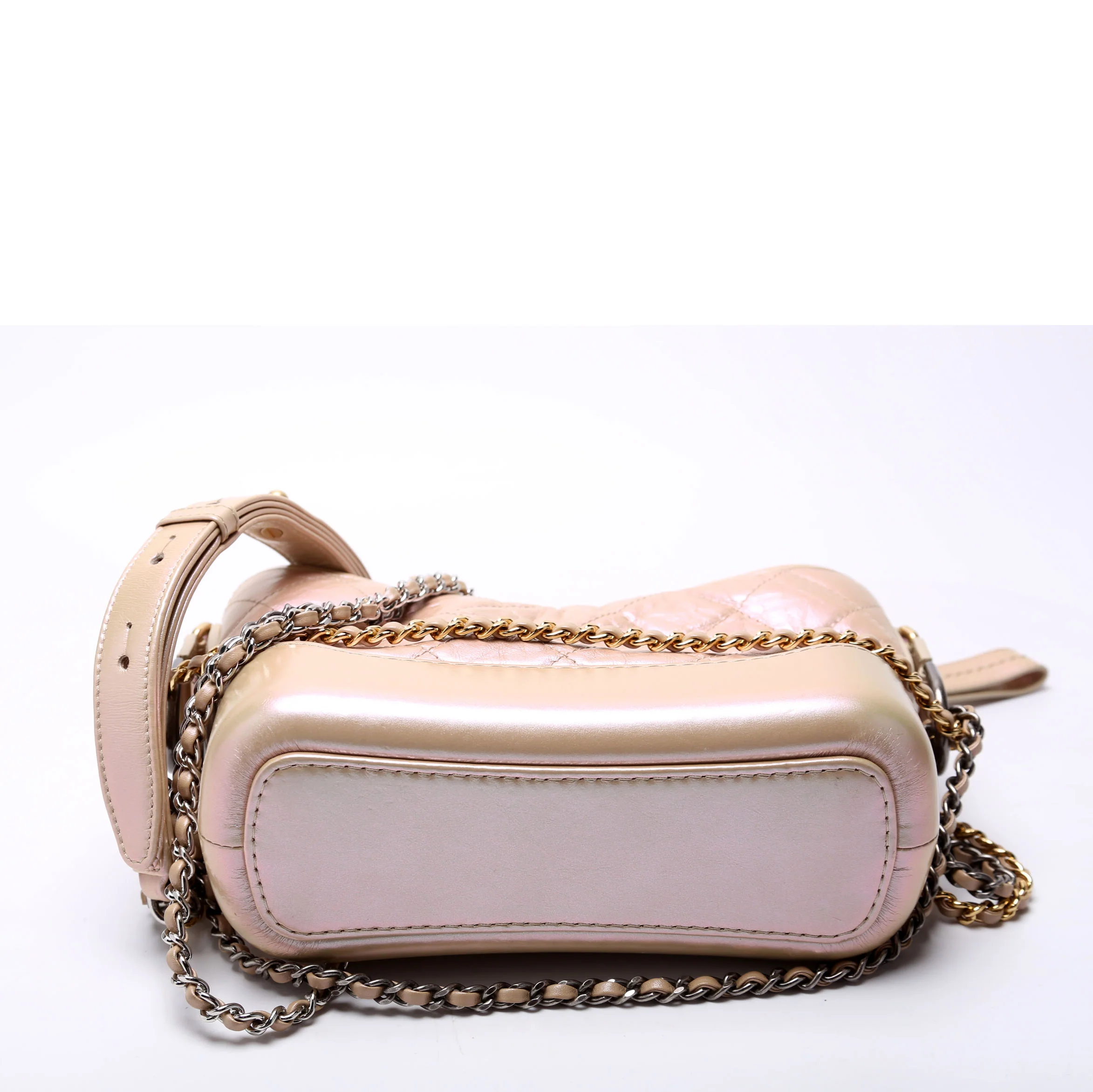 Gabrielle Hobo Small Calfskin Iridescent 25M Tan/Pink - Image 4