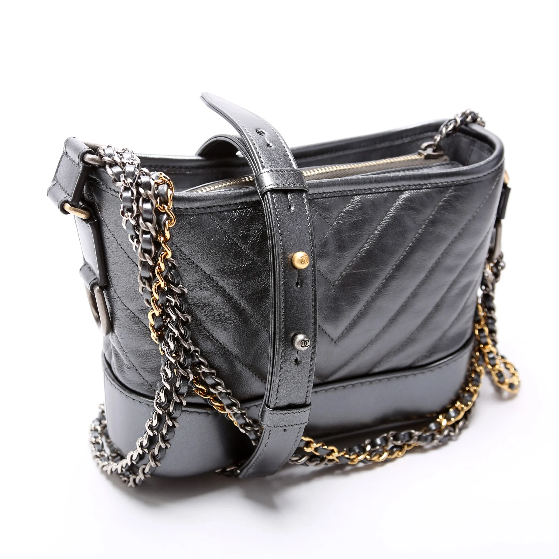 Gabrielle Hobo Small Metallic Calfskin 28M - Image 2