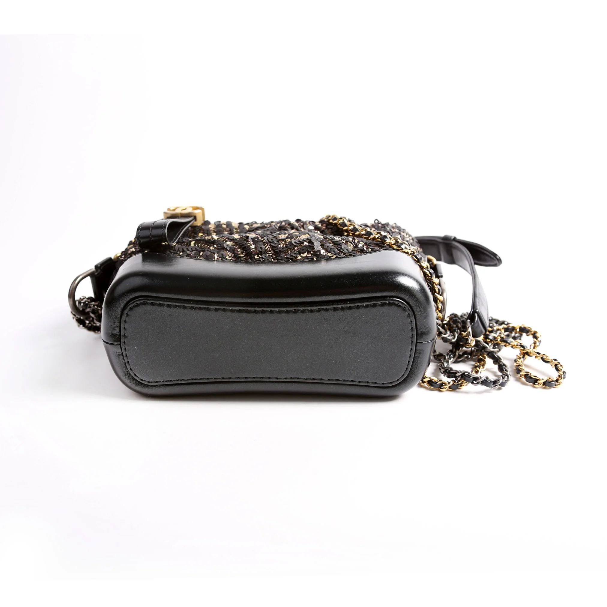 Gabrielle Hobo Small Sequin 28M Black/Gold - Image 5
