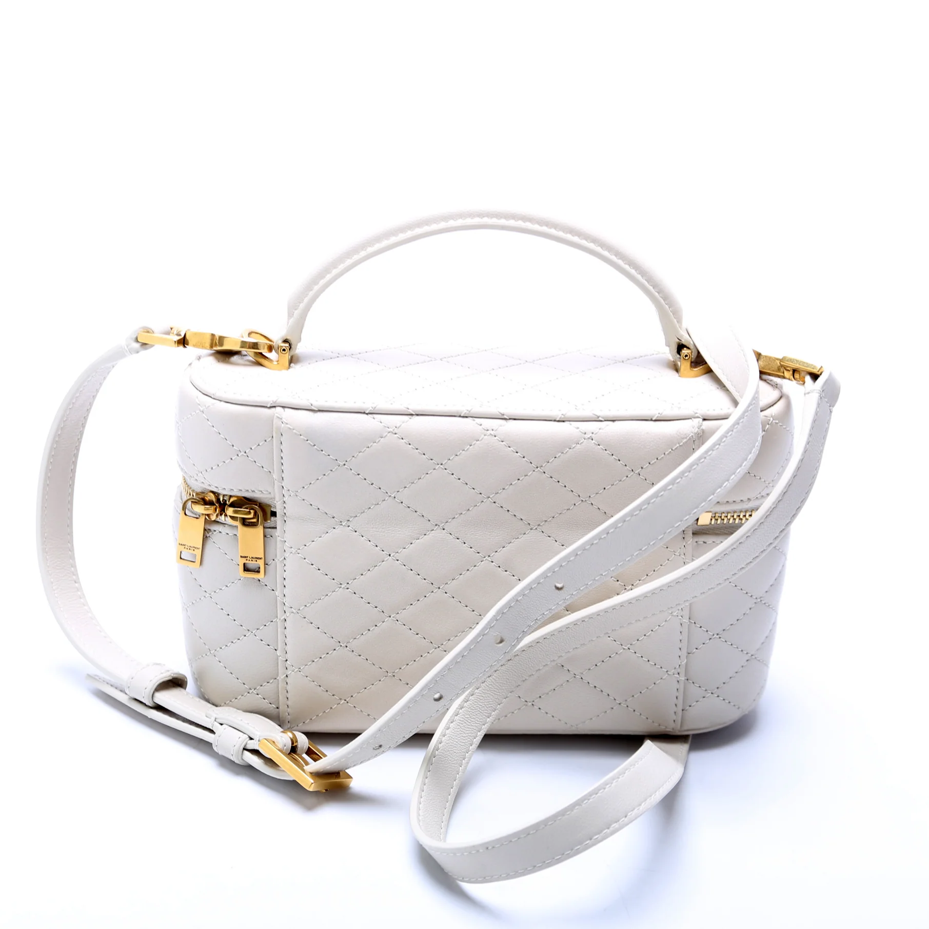 Gaby Vanity Bag Quilted Lambskin Cream - Image 3