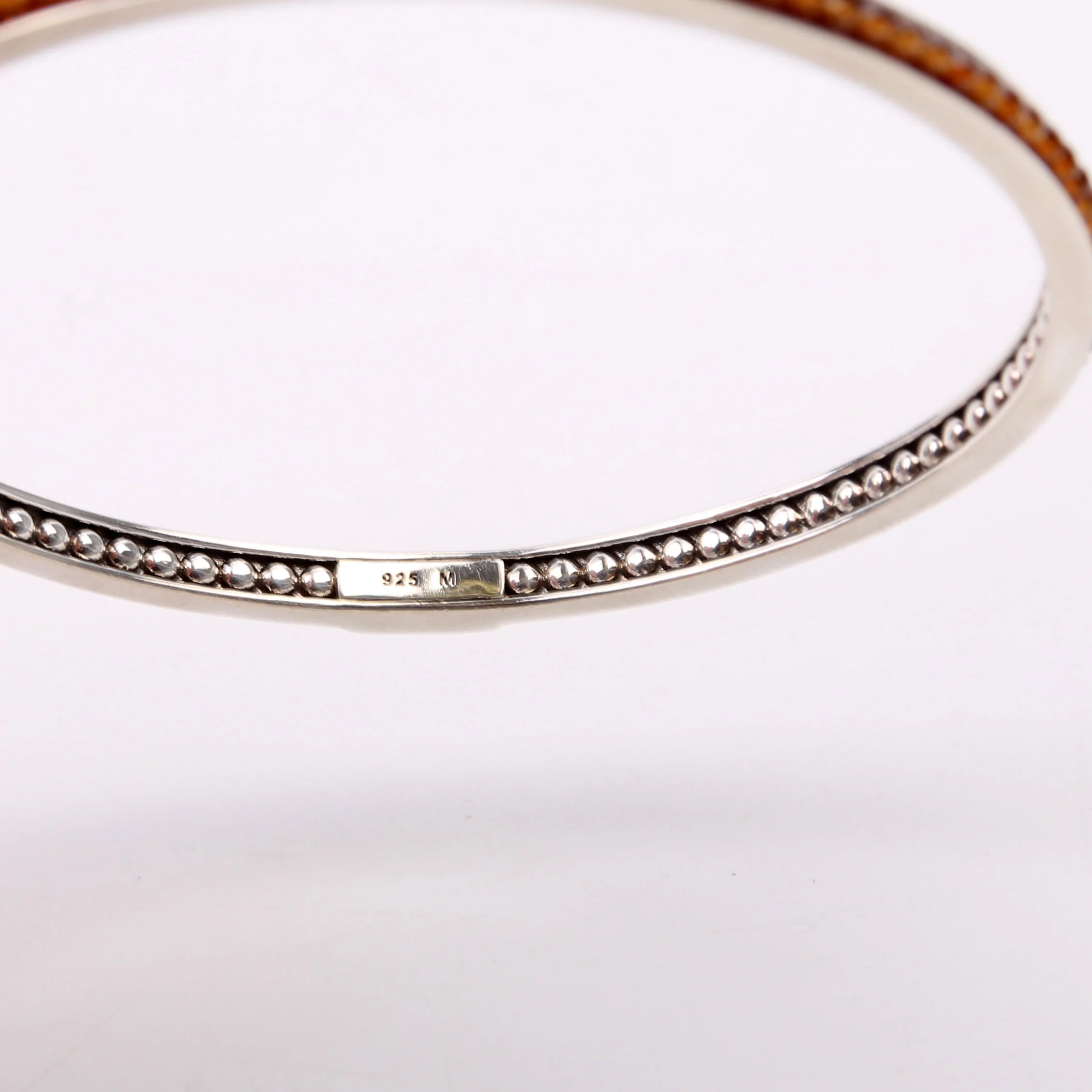 Garnet Bangle 3MM Bracelet 925/Brown - Image 5