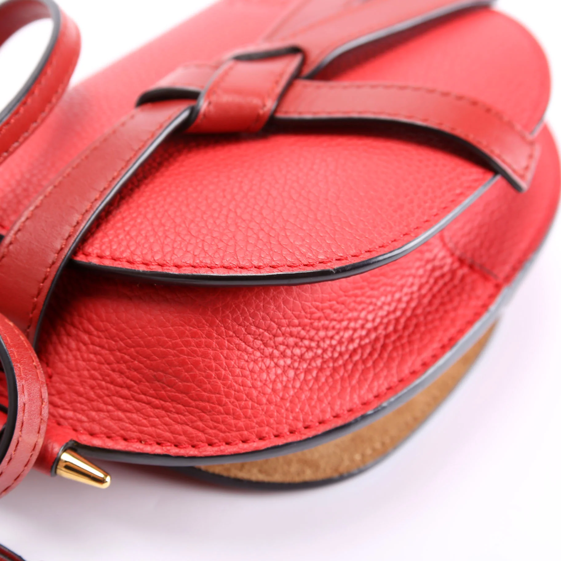 Gate Crossbody Small Grained Calfskin Red - Image 5