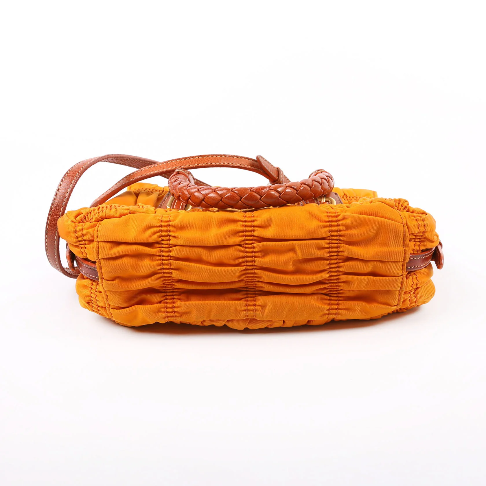 Gaufre Nylon Mini Shopping Satchel Orange - Image 5