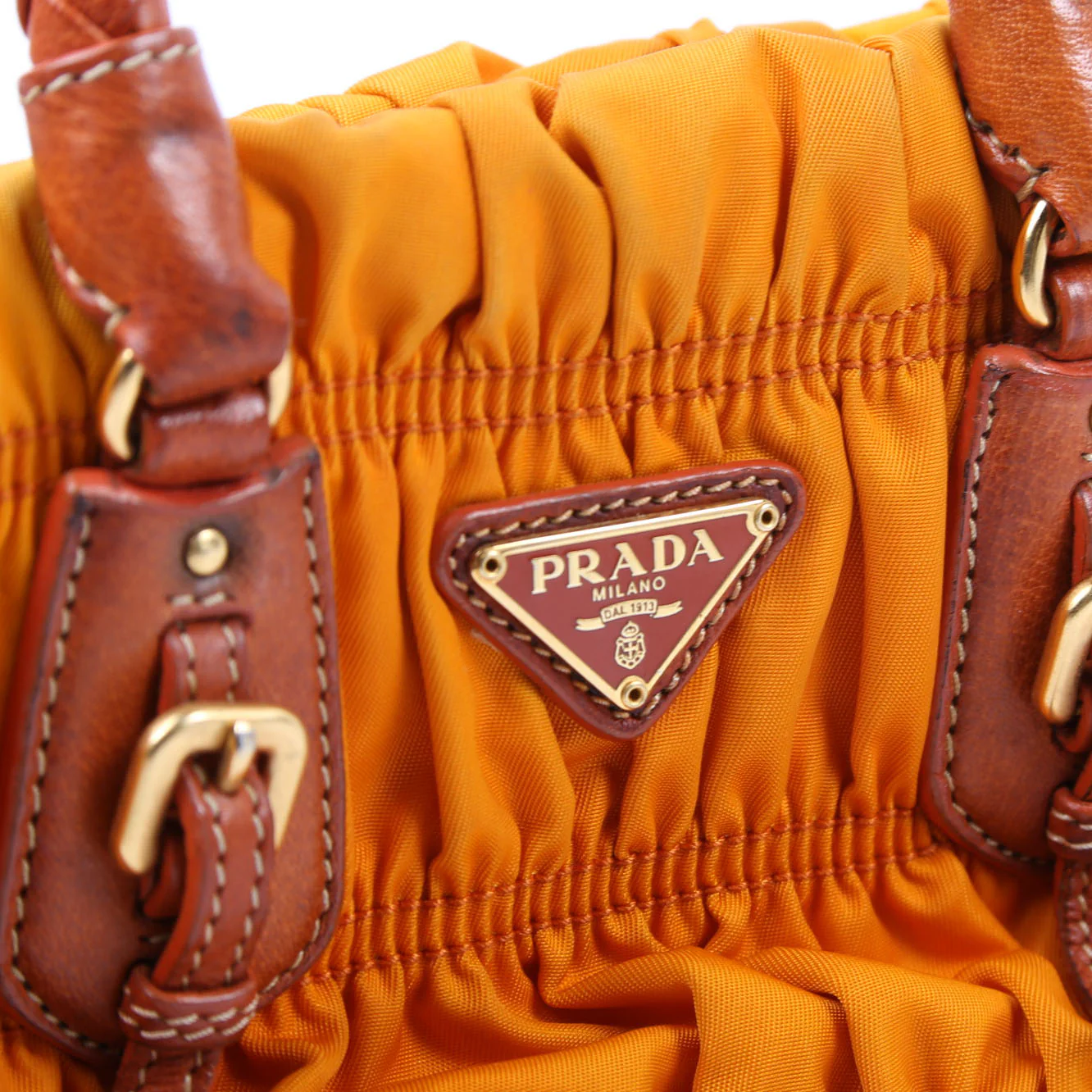 Gaufre Nylon Mini Shopping Satchel Orange - Image 8