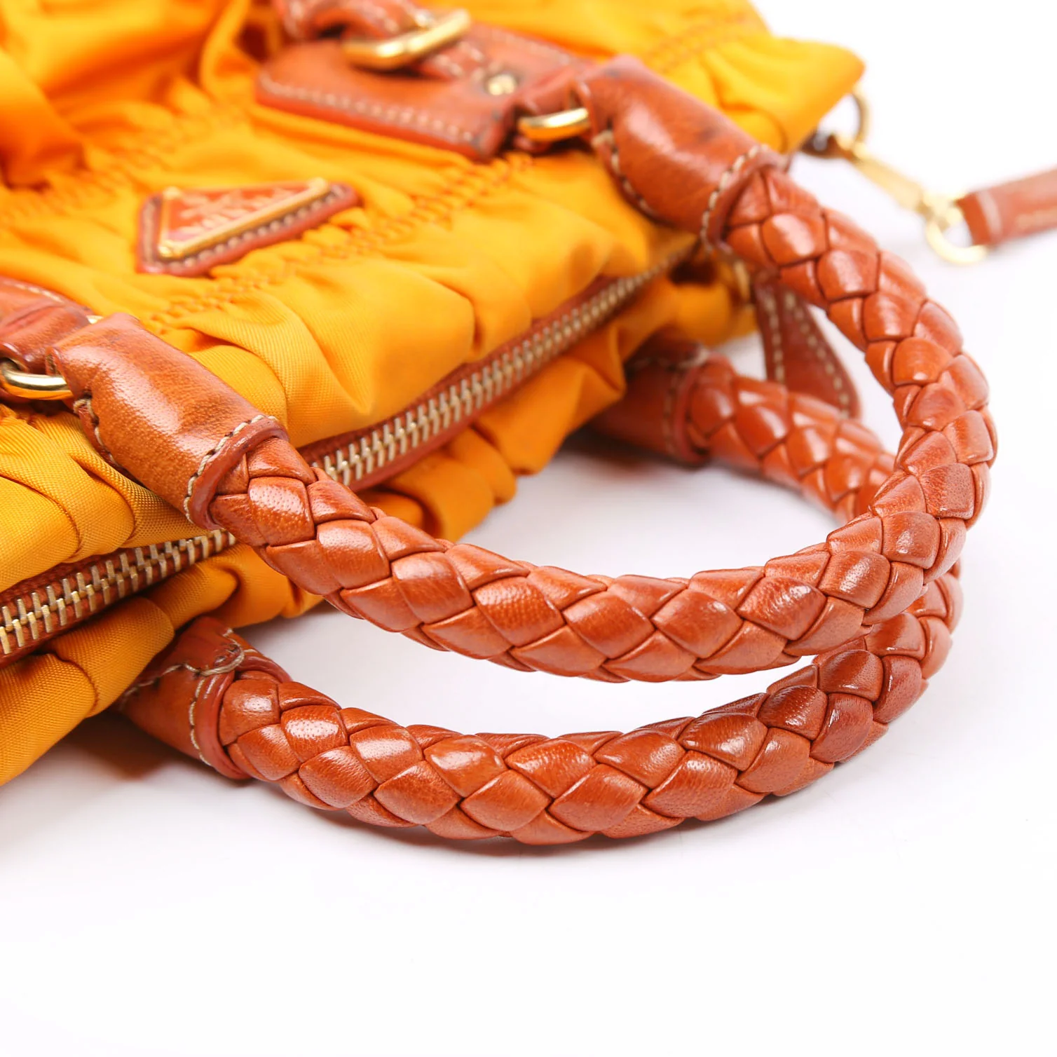 Gaufre Nylon Mini Shopping Satchel Orange - Image 9