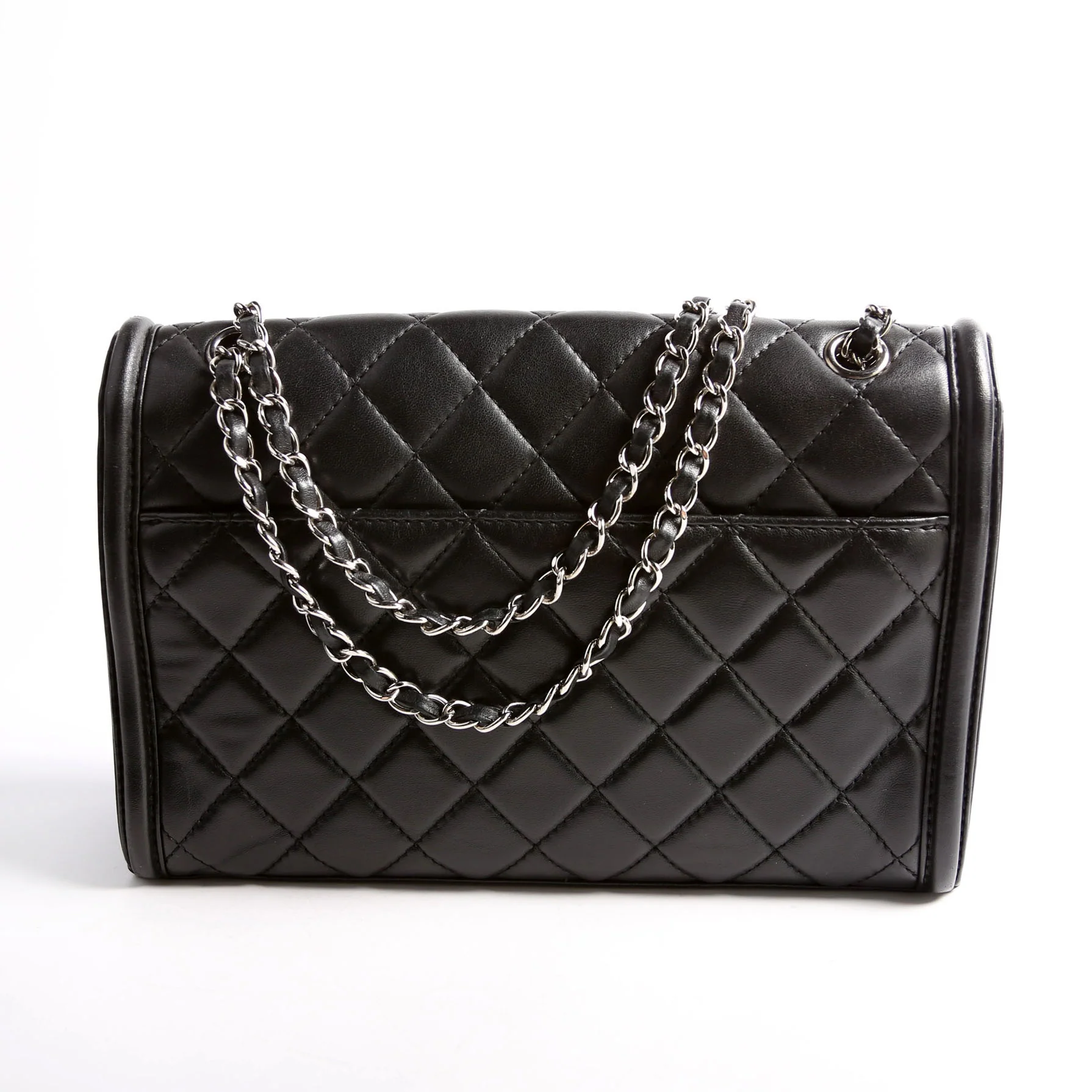 Geometric Large Flap Bag Lambskin 21M Black - Image 2