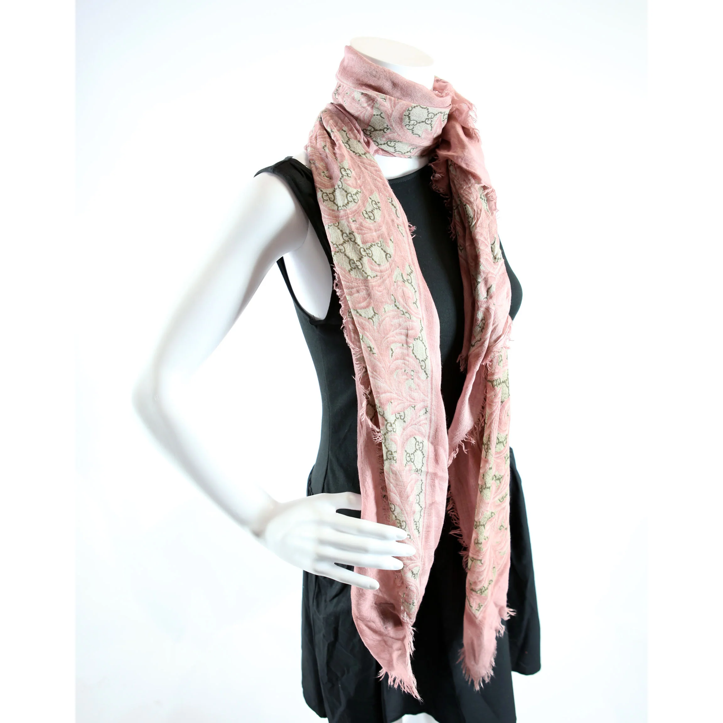 GG Arabesque Silk/Modal Scarf - Image 5