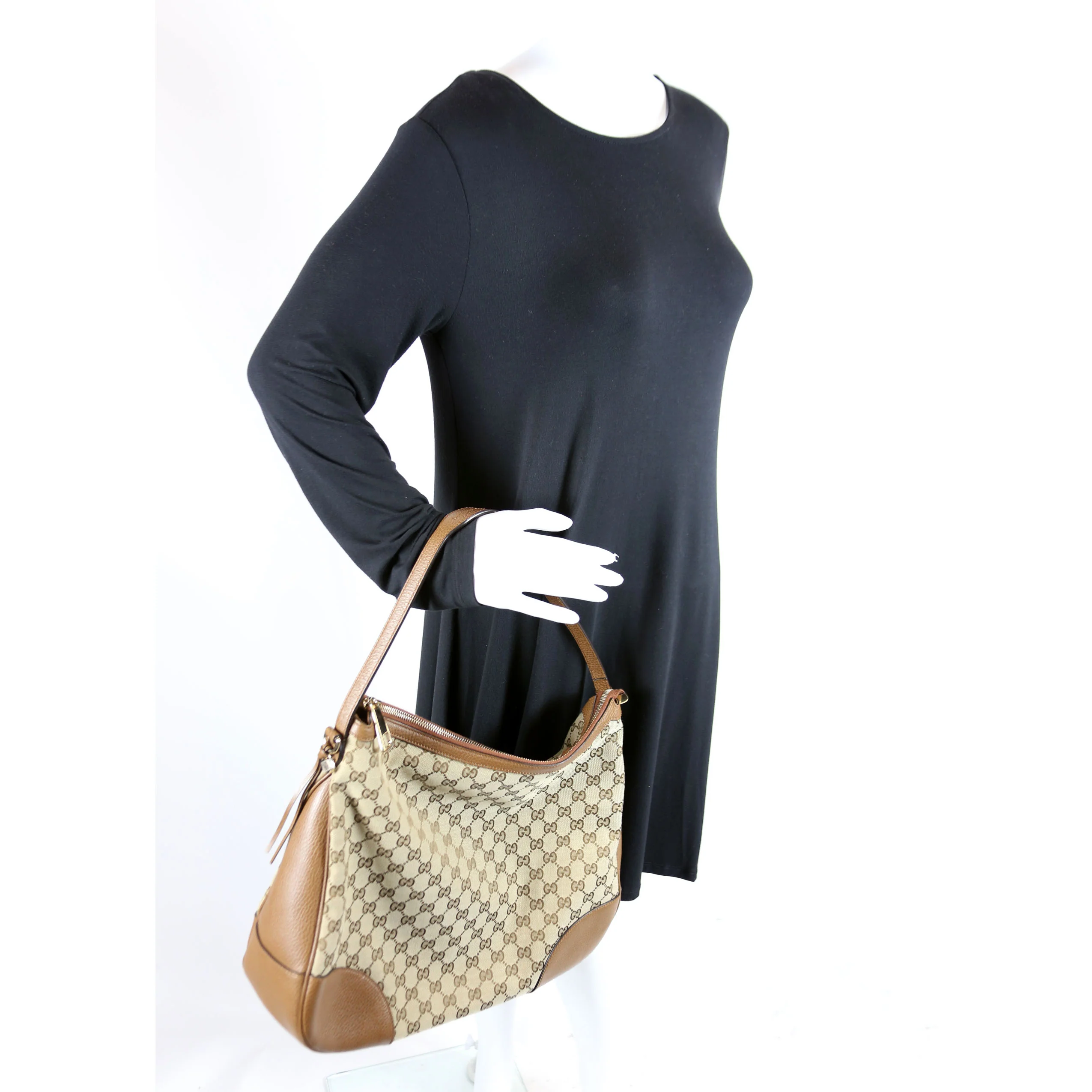 GG Canvas Bree Hobo Brown - Image 10