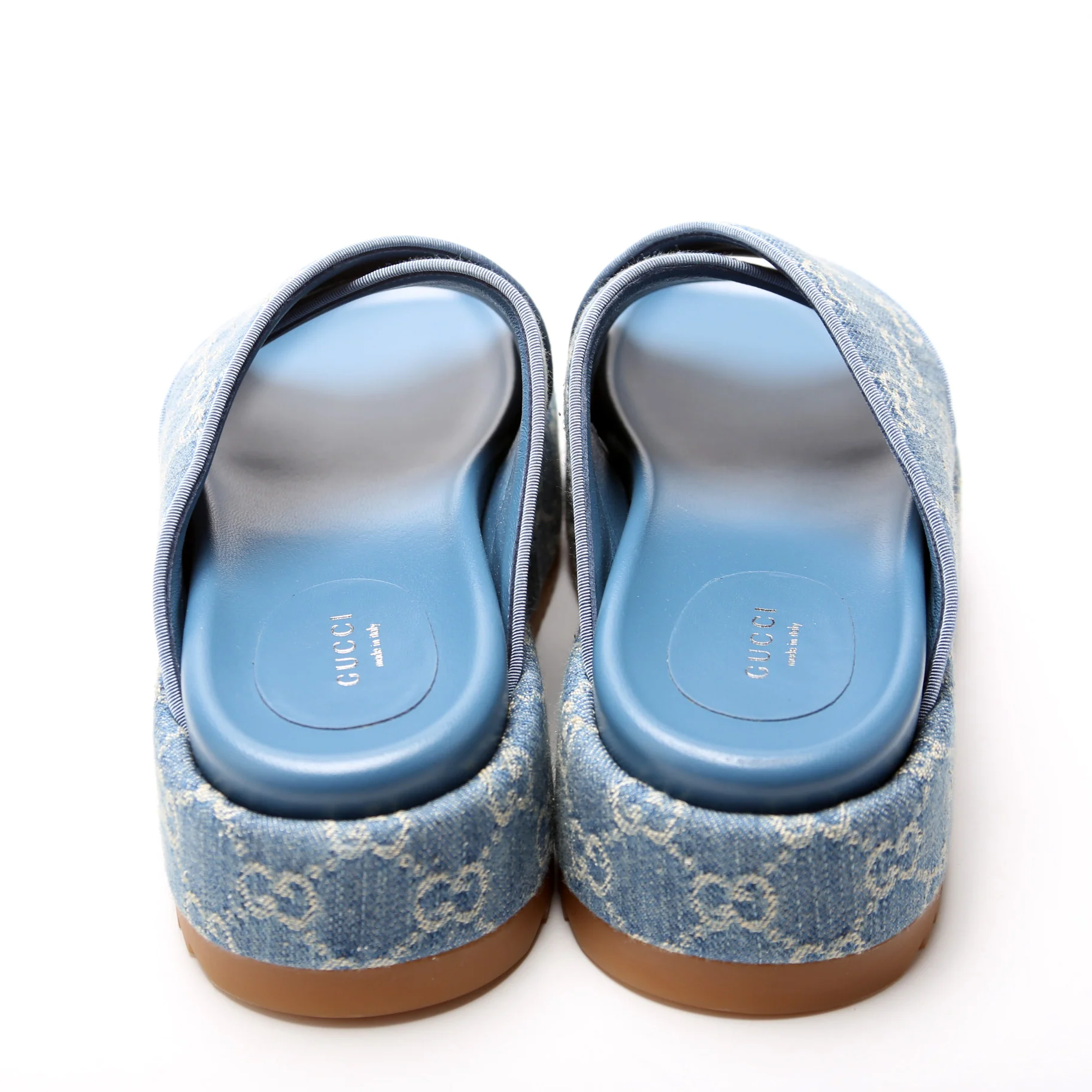 GG Canvas Criss Cross Platform Sandal Size 38.5 - Image 4