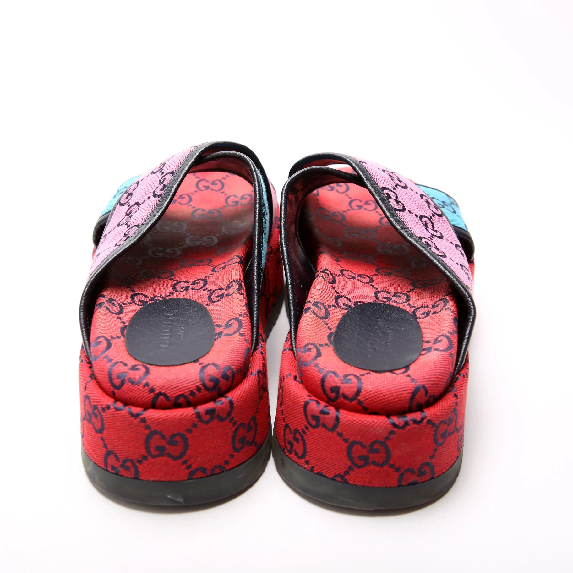 GG Canvas Crisscross Platform Sandal Size 37 Multicolor - Image 4