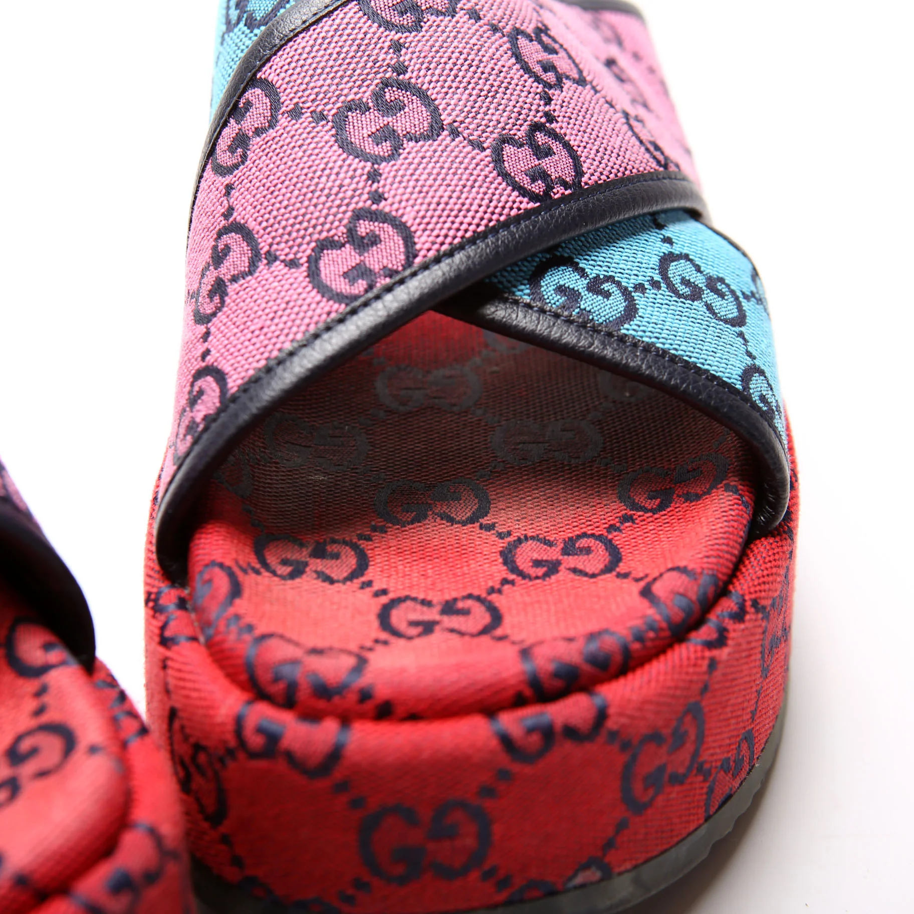 GG Canvas Crisscross Platform Sandal Size 37 Multicolor - Image 6
