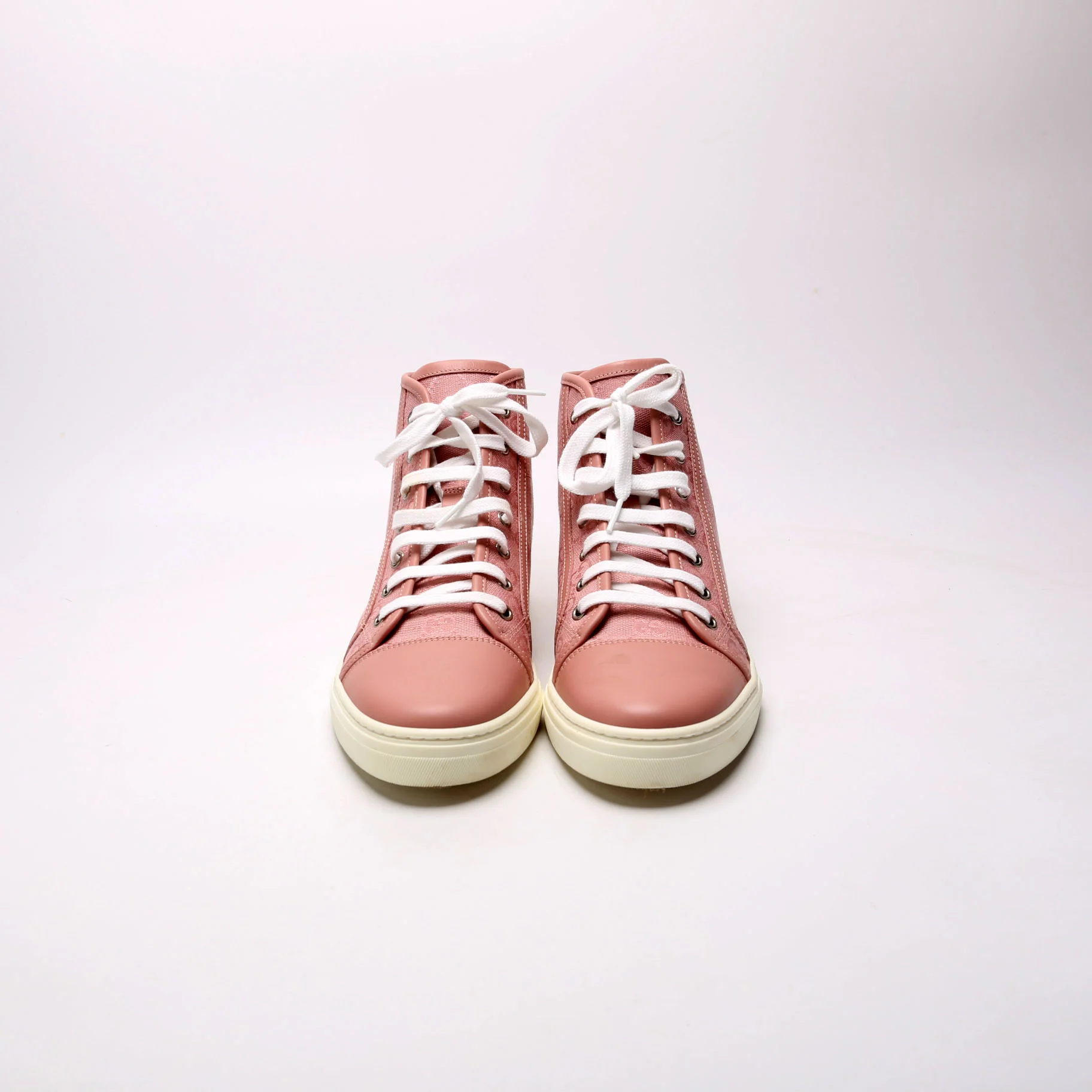 GG Canvas High Top Sneakers Size 37.5 Pink - Image 2