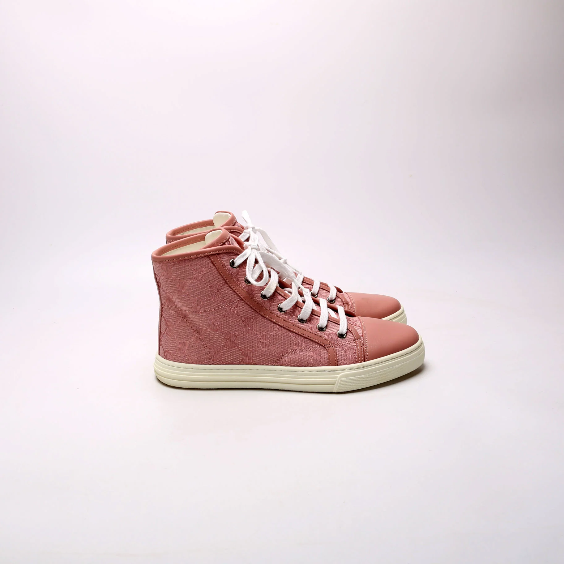 GG Canvas High Top Sneakers Size 37.5 Pink - Image 5