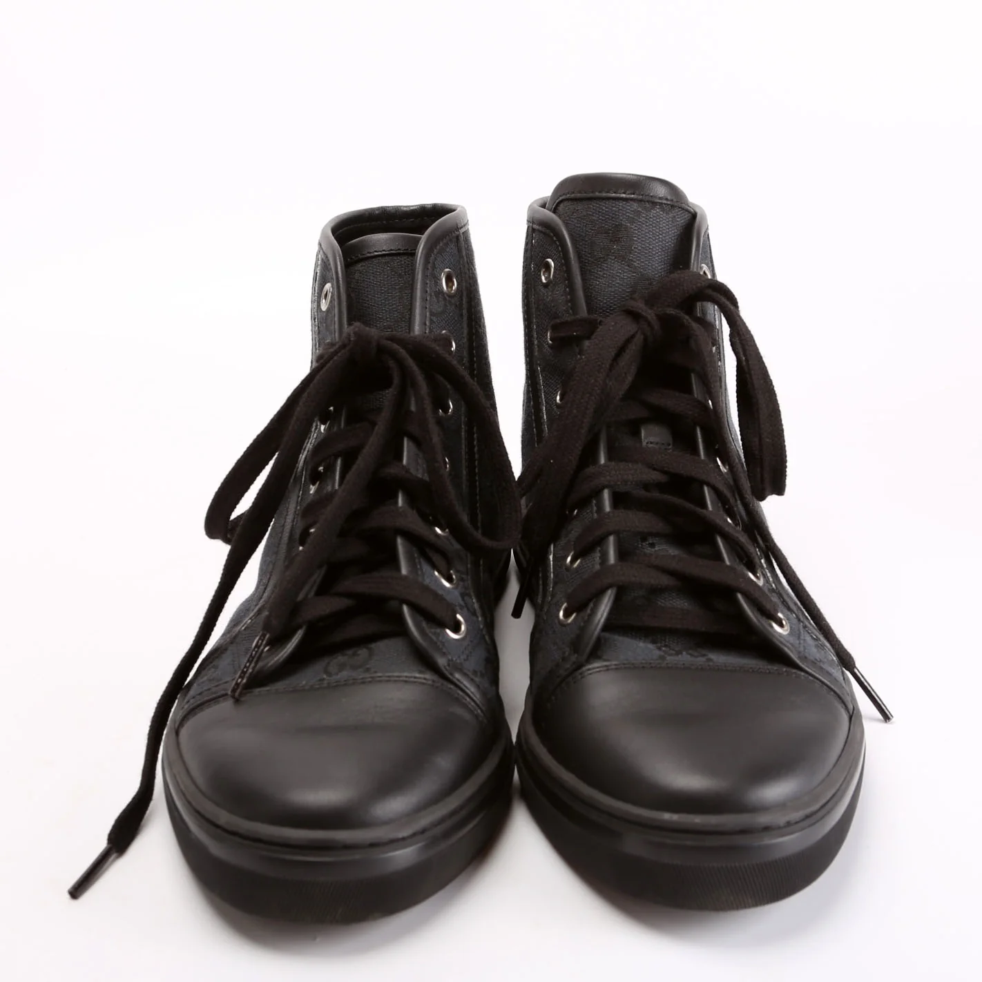 GG Canvas High Top Sneakers Size 38.5 Black - Image 2