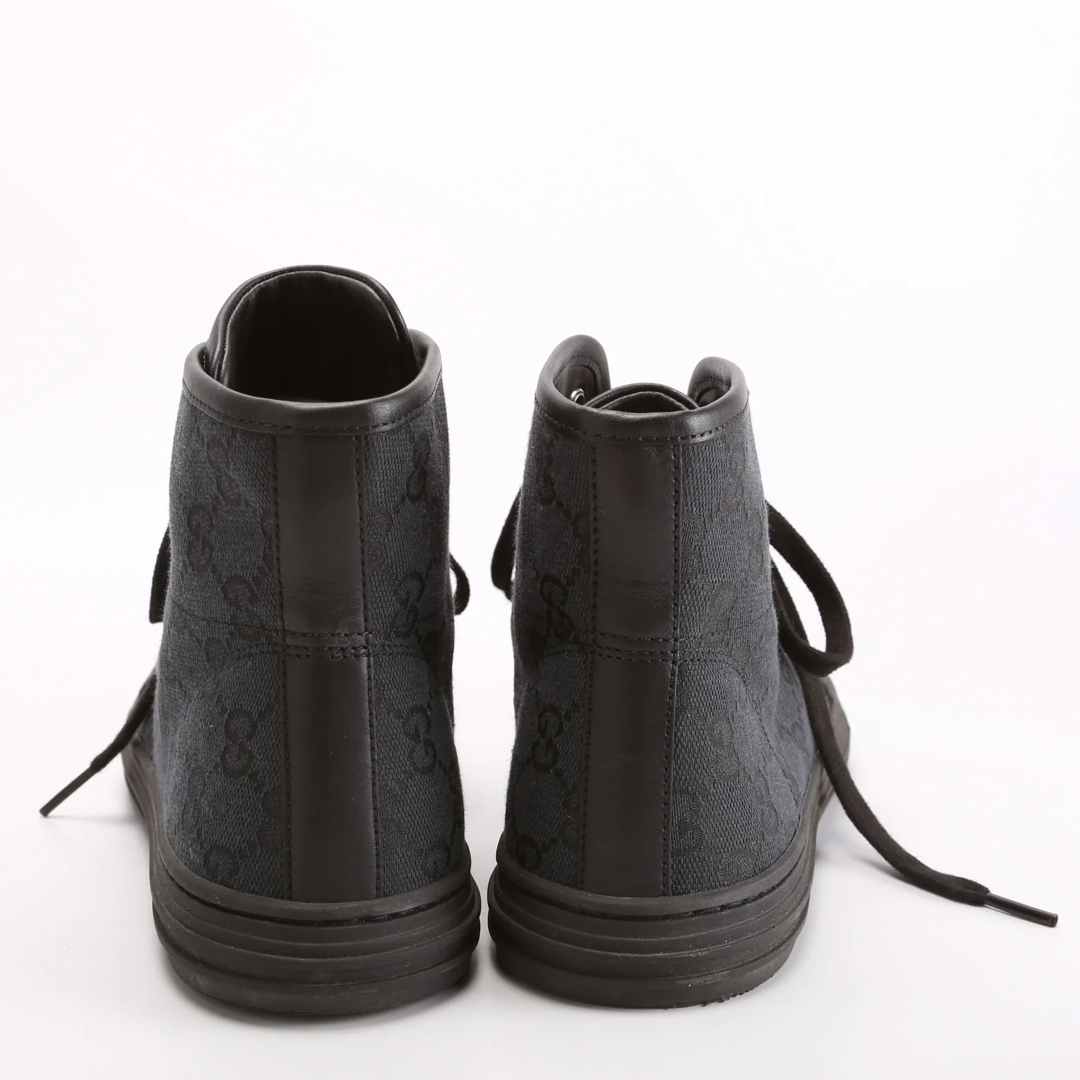 GG Canvas High Top Sneakers Size 38.5 Black - Image 4