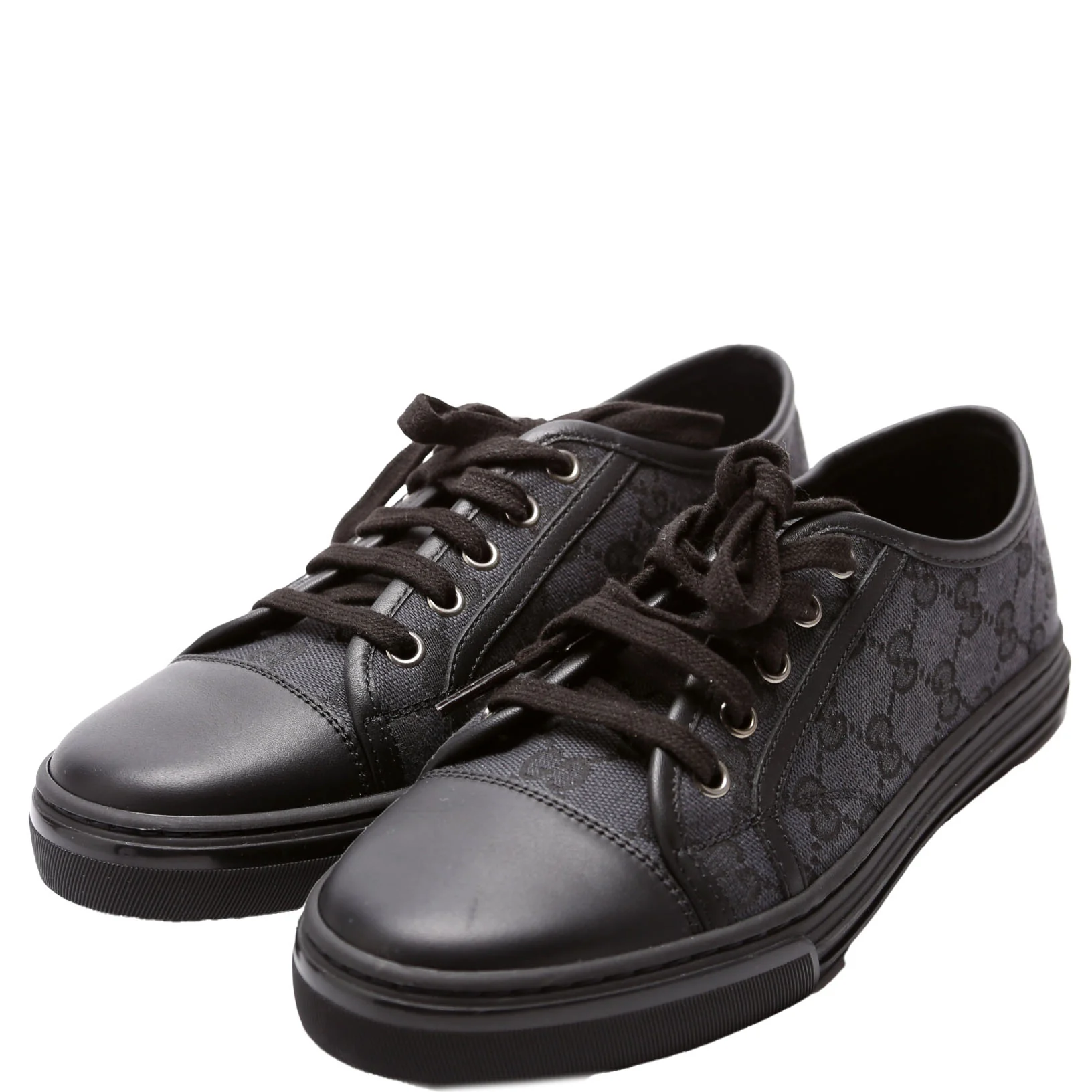 GG Canvas Low Top Sneakers Size 37 Black