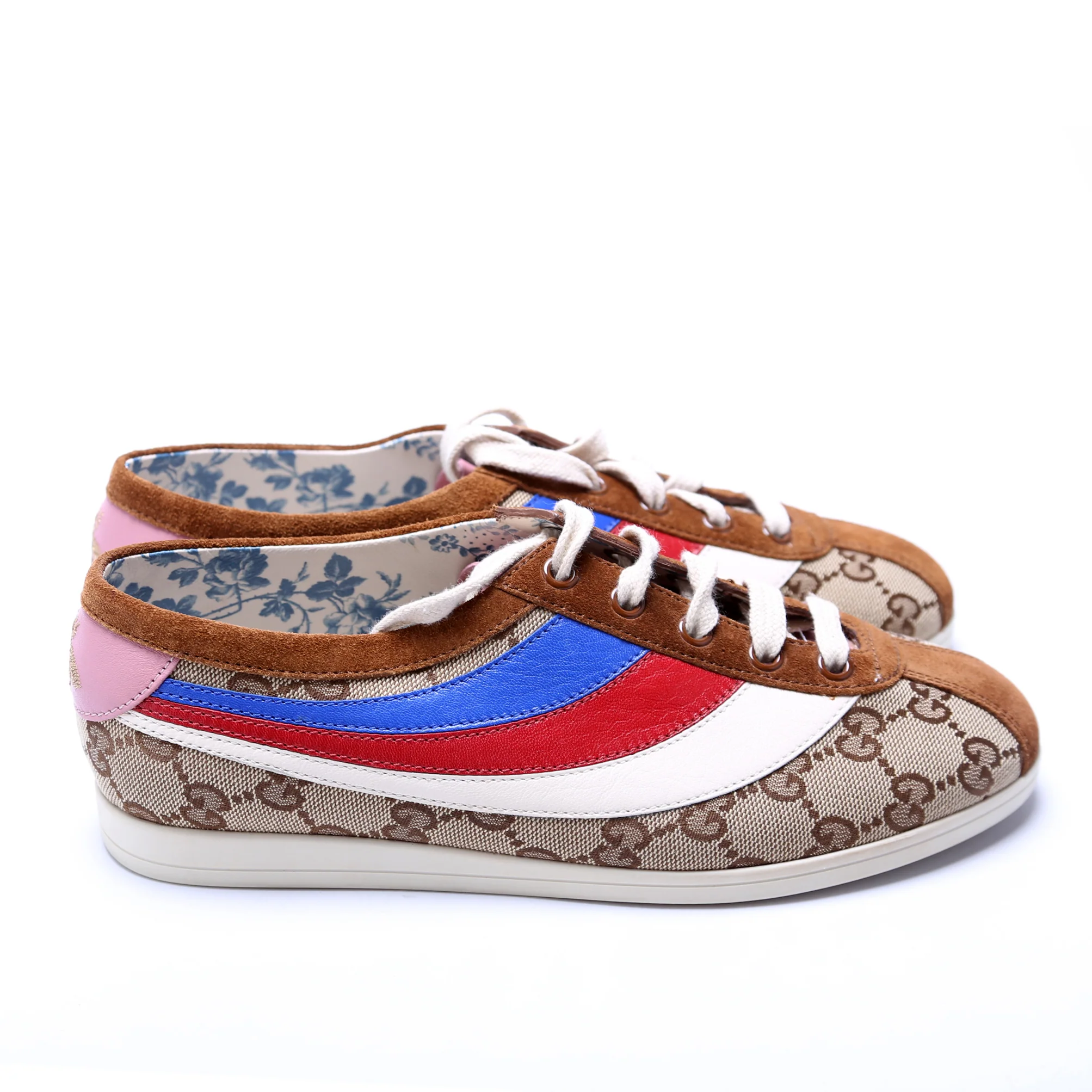GG Canvas/Suede Falacer Sneakers Size 36.5 Brown - Image 3