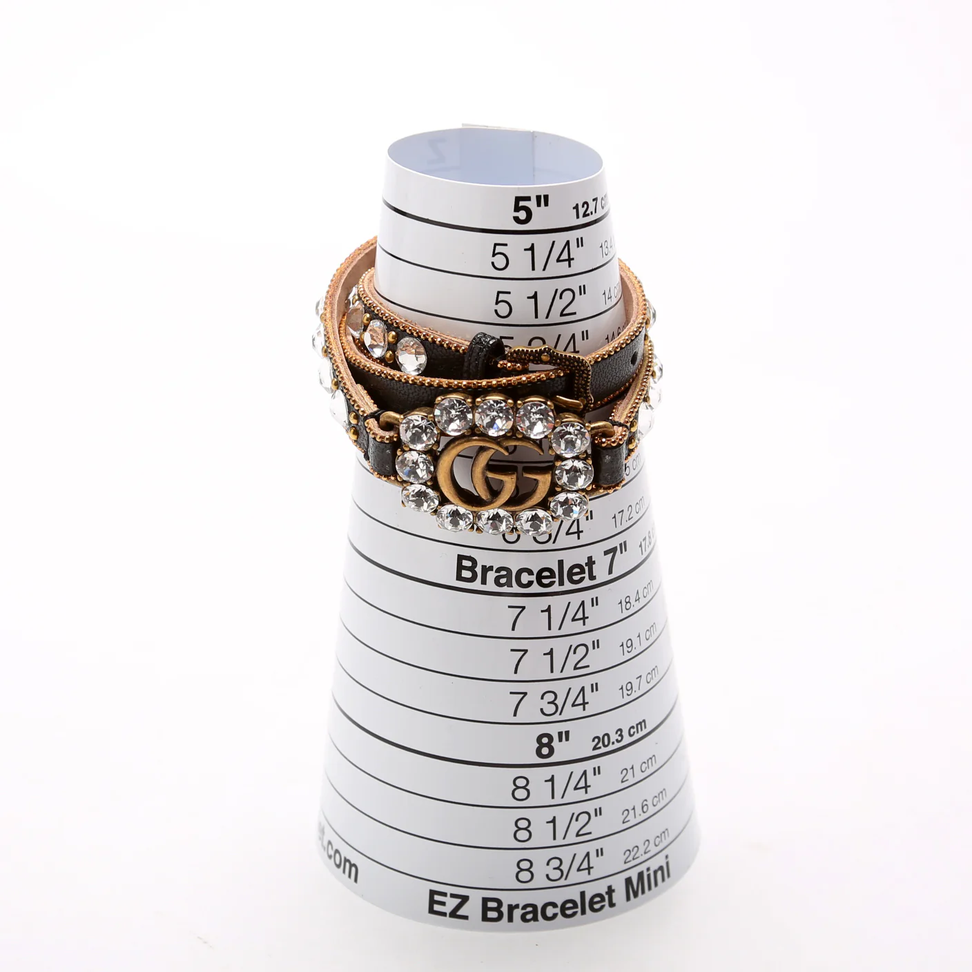 GG Crystal Double Wrap Leather Bracelet Black - Image 5
