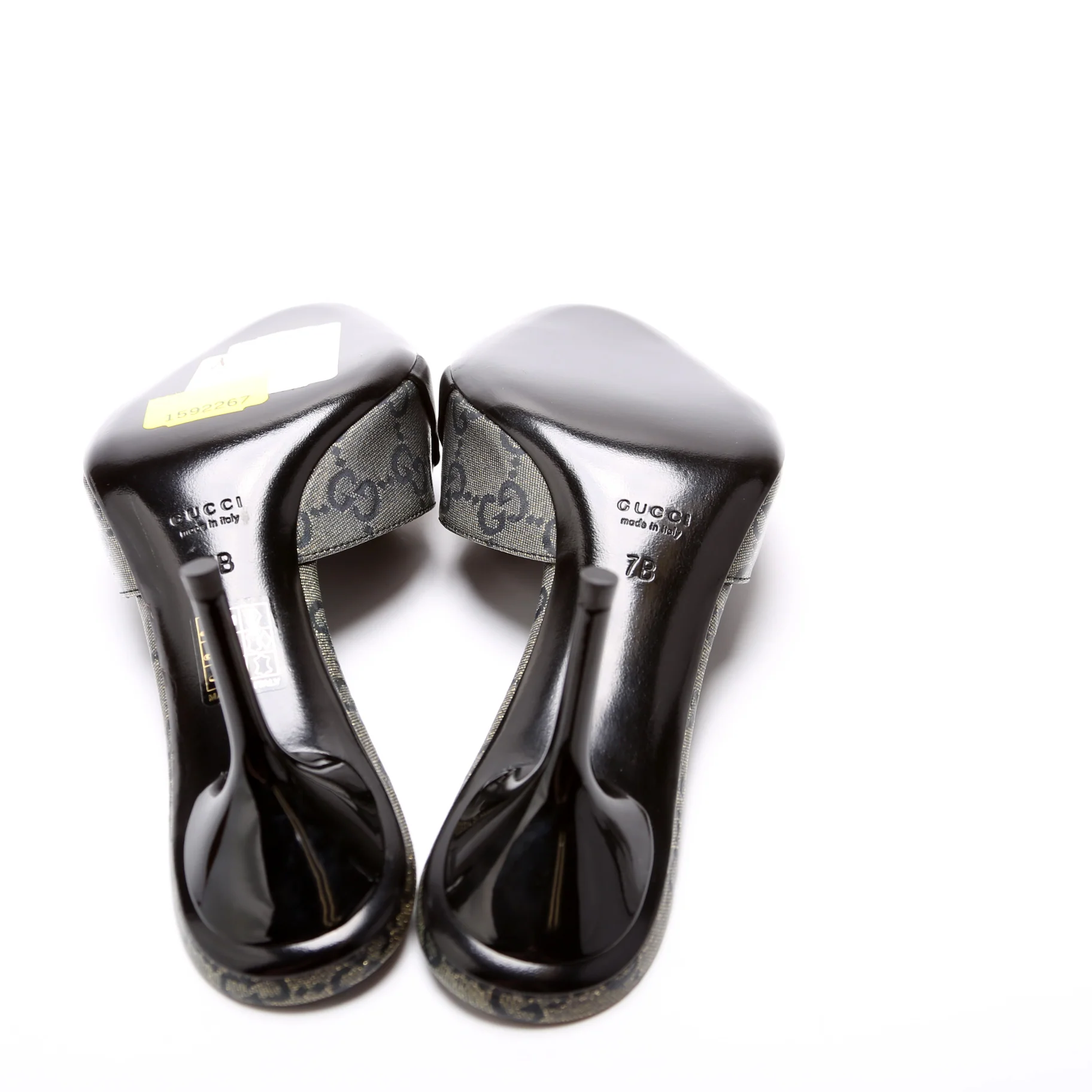 GG Crystal Horsebit Mules Size 7 Gold/Black - Image 5