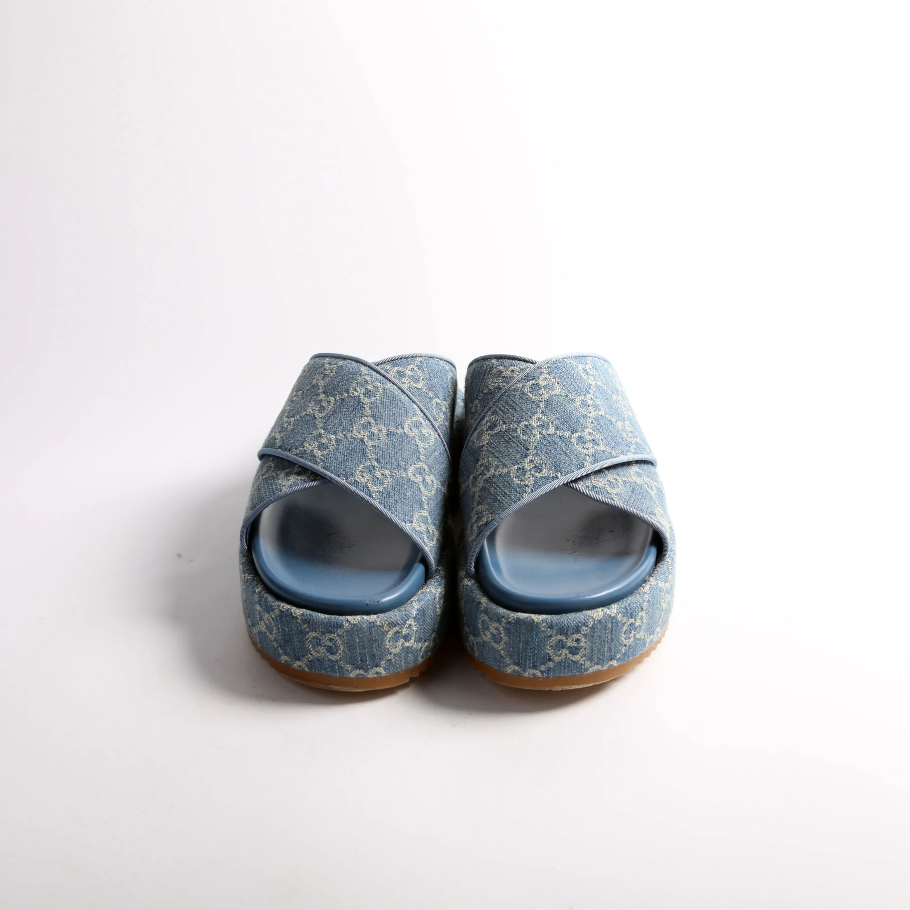 GG Denim Angelina Platform Sandals Size 40 - Image 2