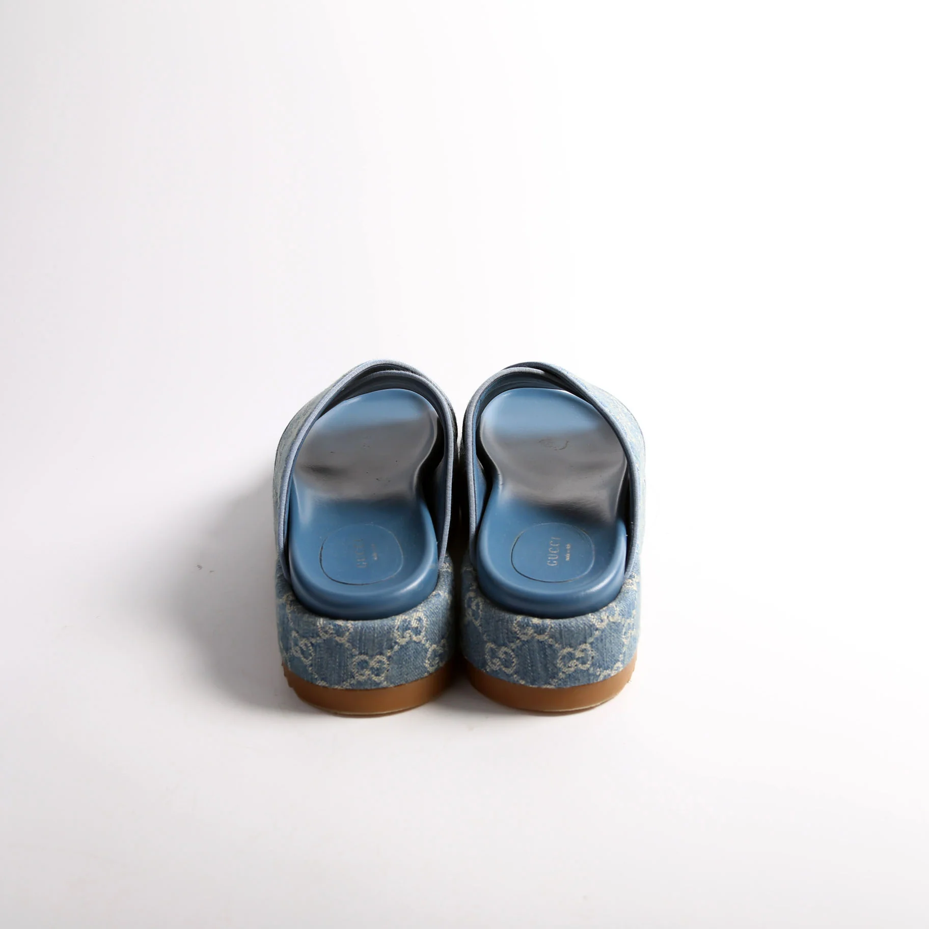 GG Denim Angelina Platform Sandals Size 40 - Image 4