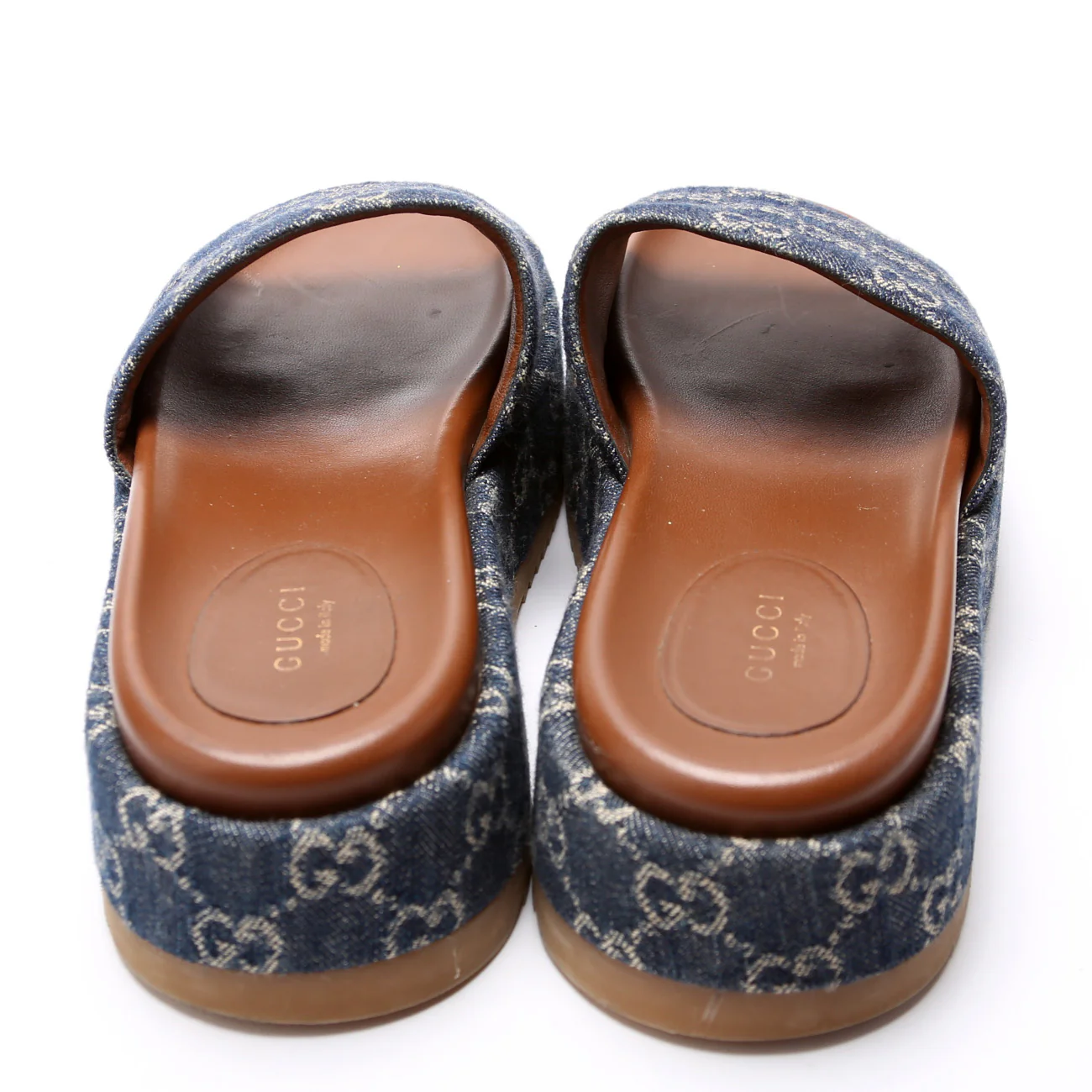 GG Denim Platform Slides Size 39 - Image 4