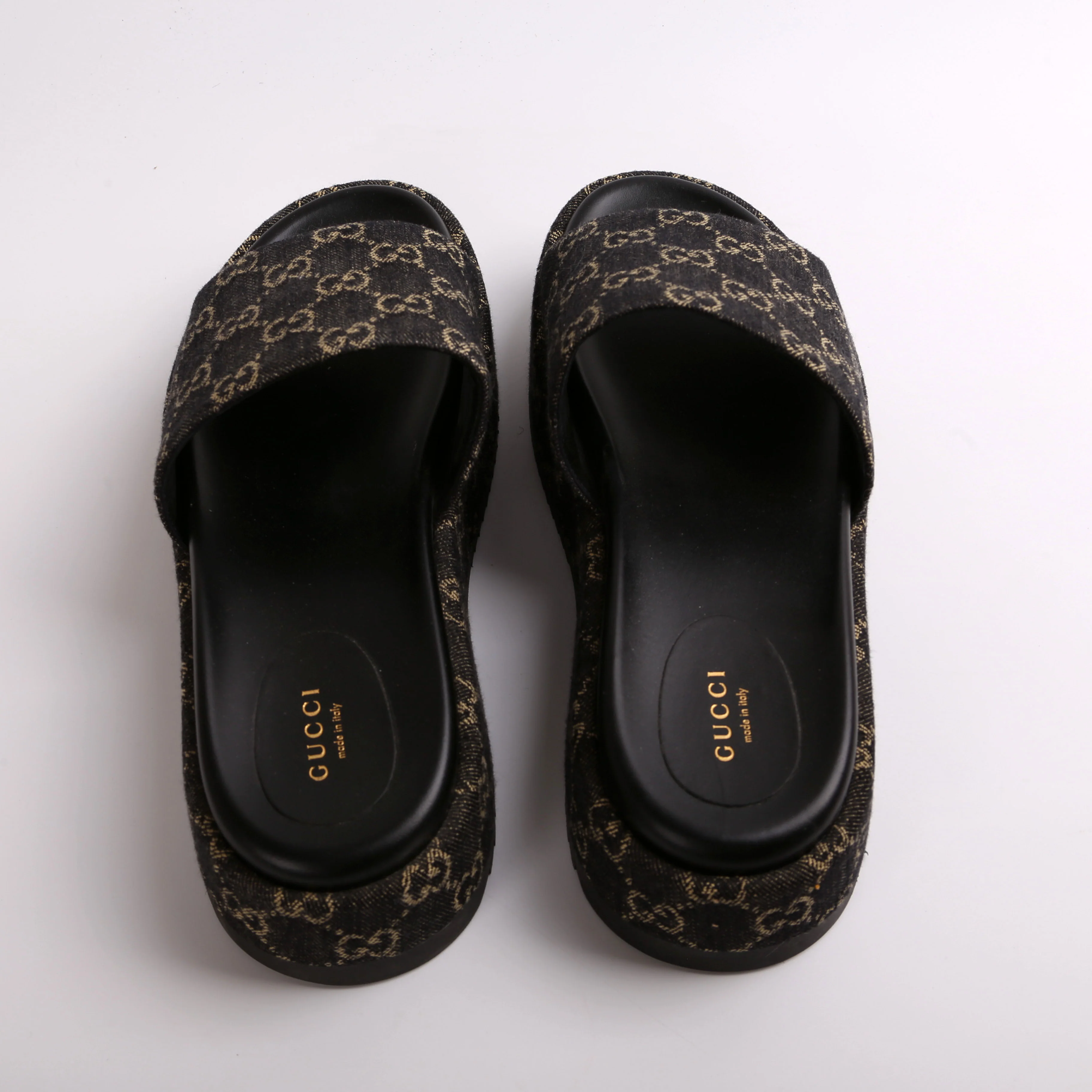 GG Denim Platform Slides Size 41 - Image 4