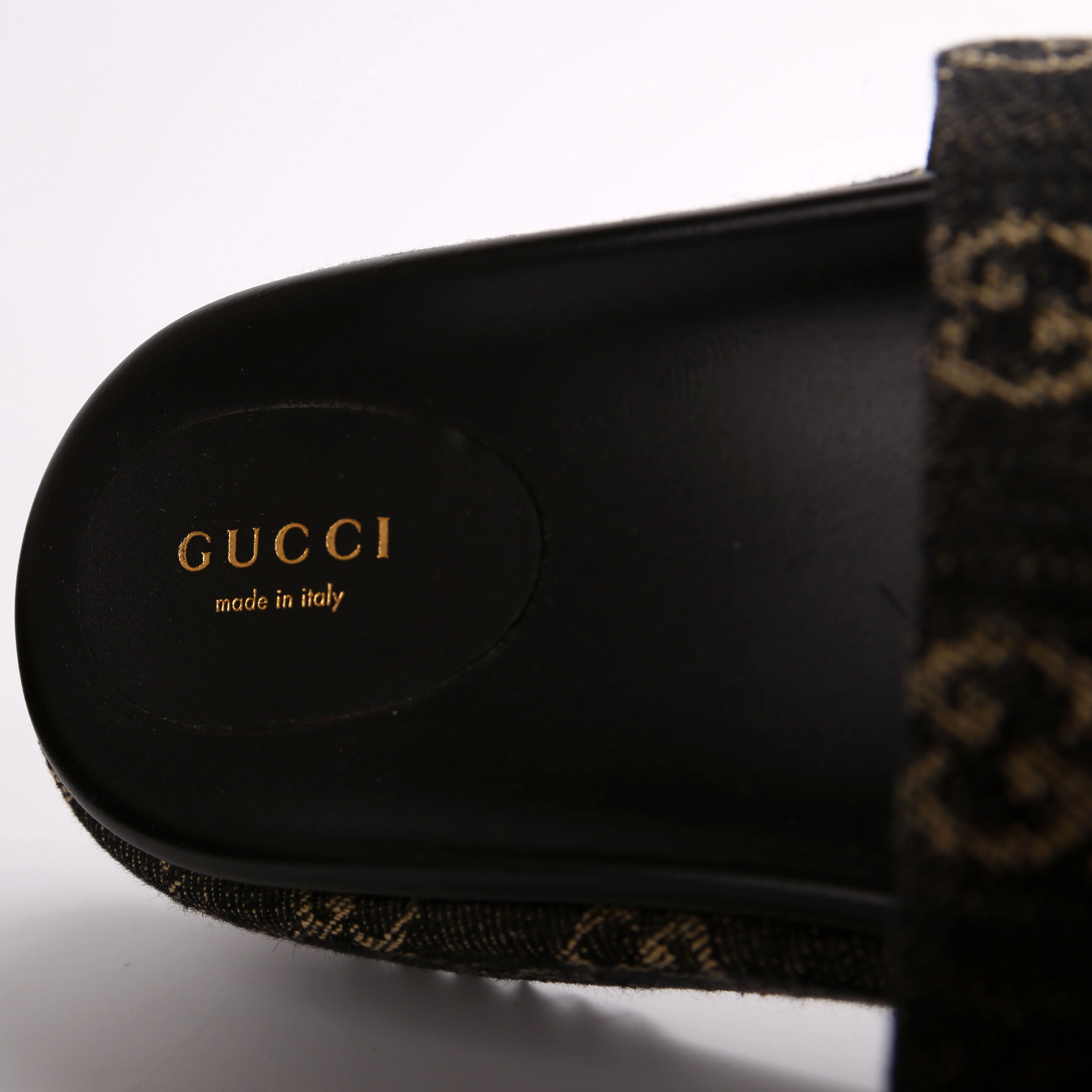 GG Denim Platform Slides Size 41 - Image 8