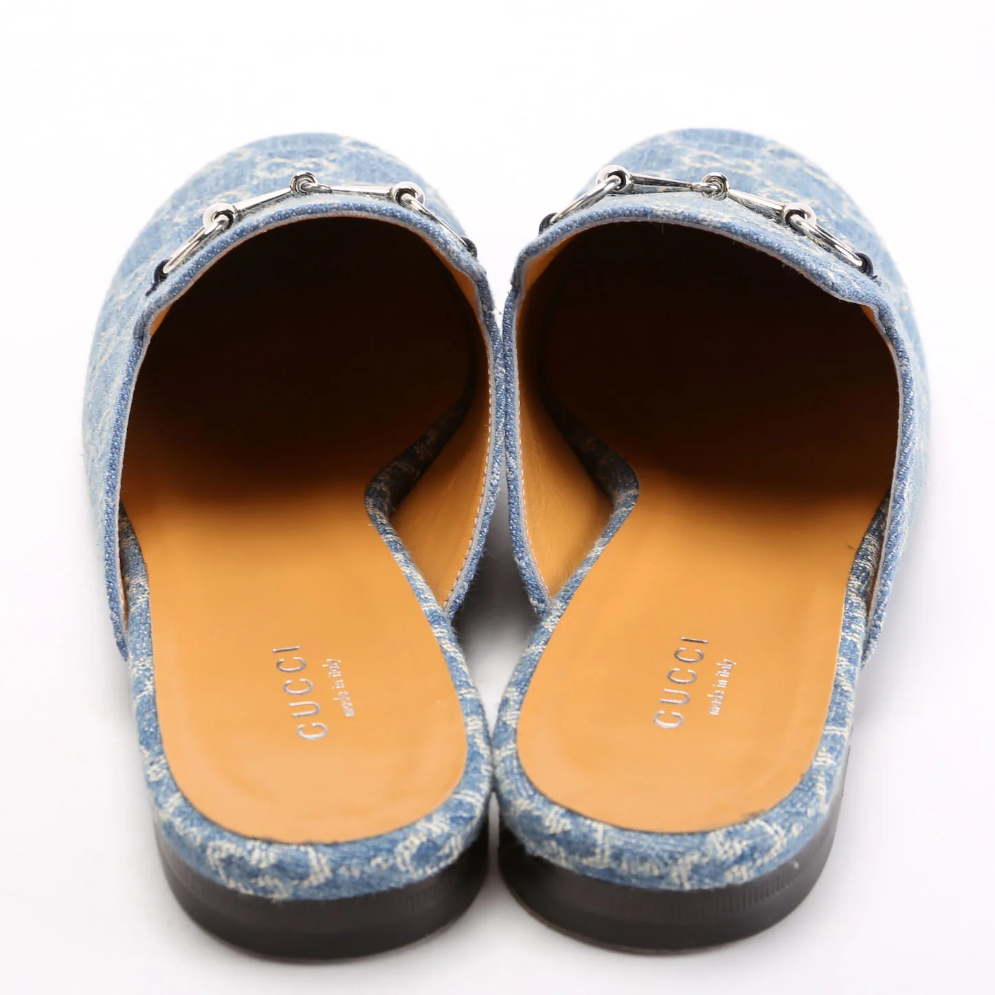 GG Denim Princetown Mules Size 38.5 Blue - Image 4