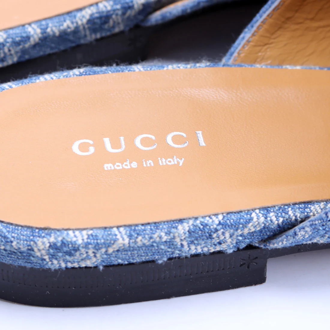 GG Denim Princetown Mules Size 38.5 Blue - Image 5