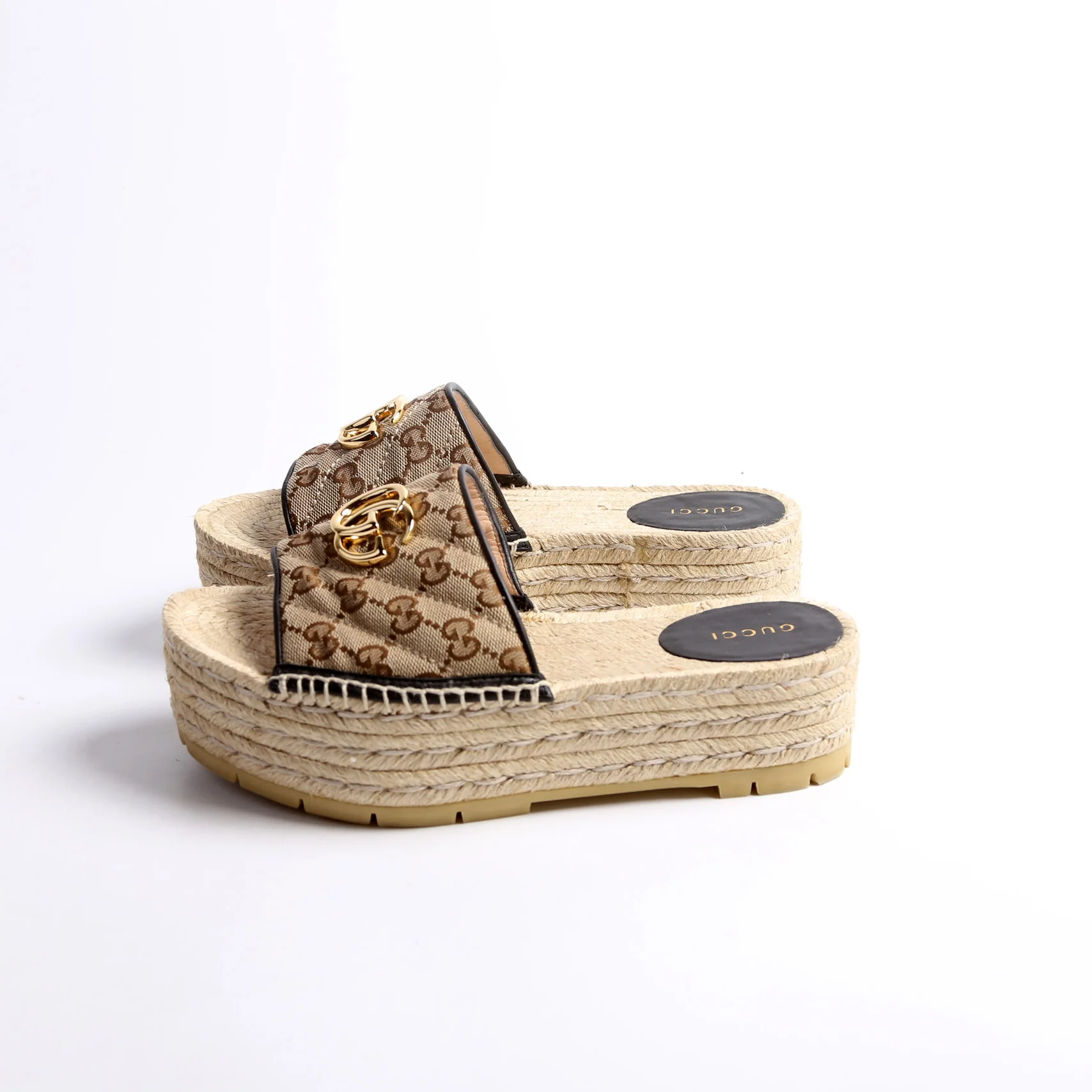 GG Espadrille Platform Sandals Size 38 - Image 4