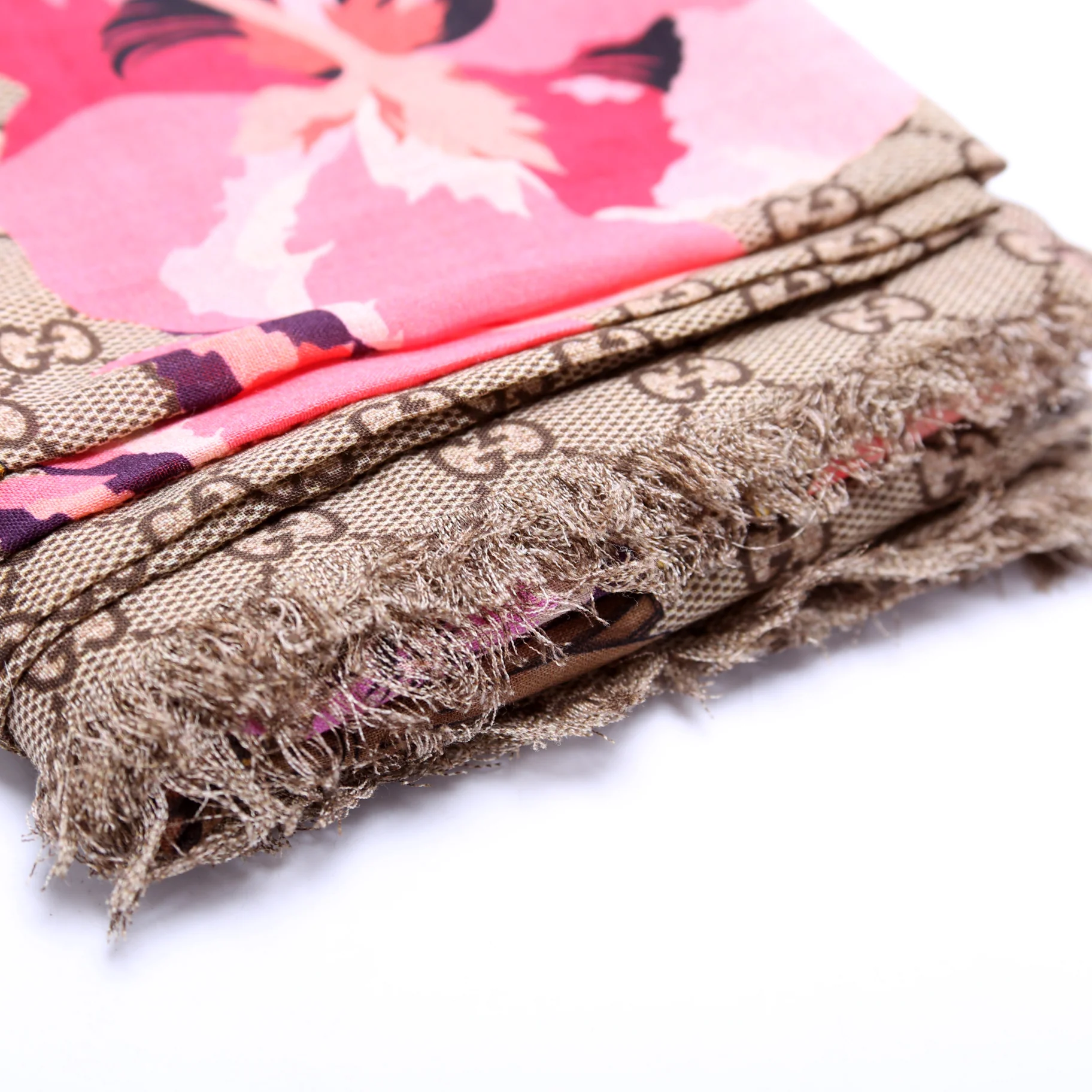 GG Jacquard Big Panshie Wool Scarf Tan - Image 3