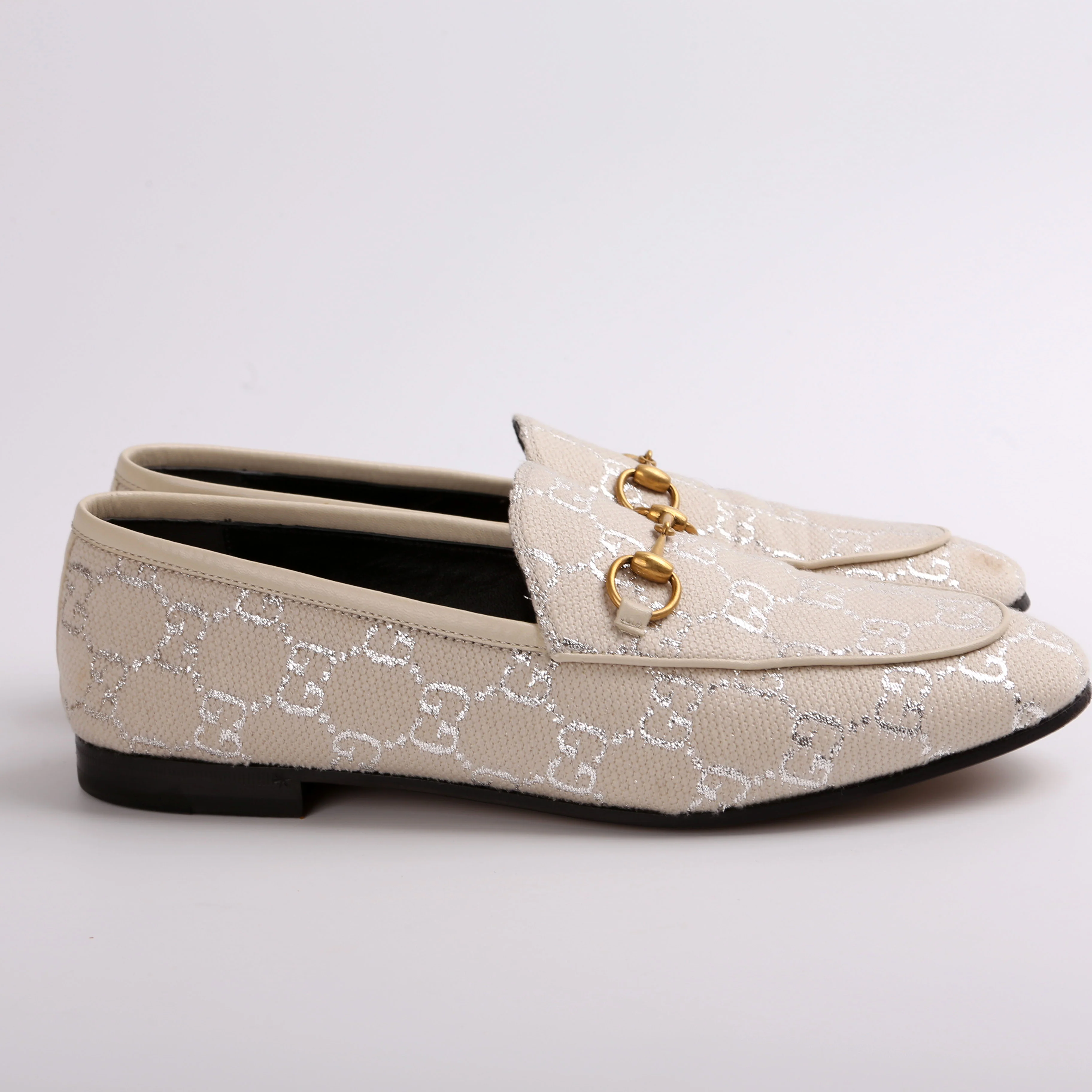 GG Lame Canvas Jordaan Loafers Size 39 - Image 3