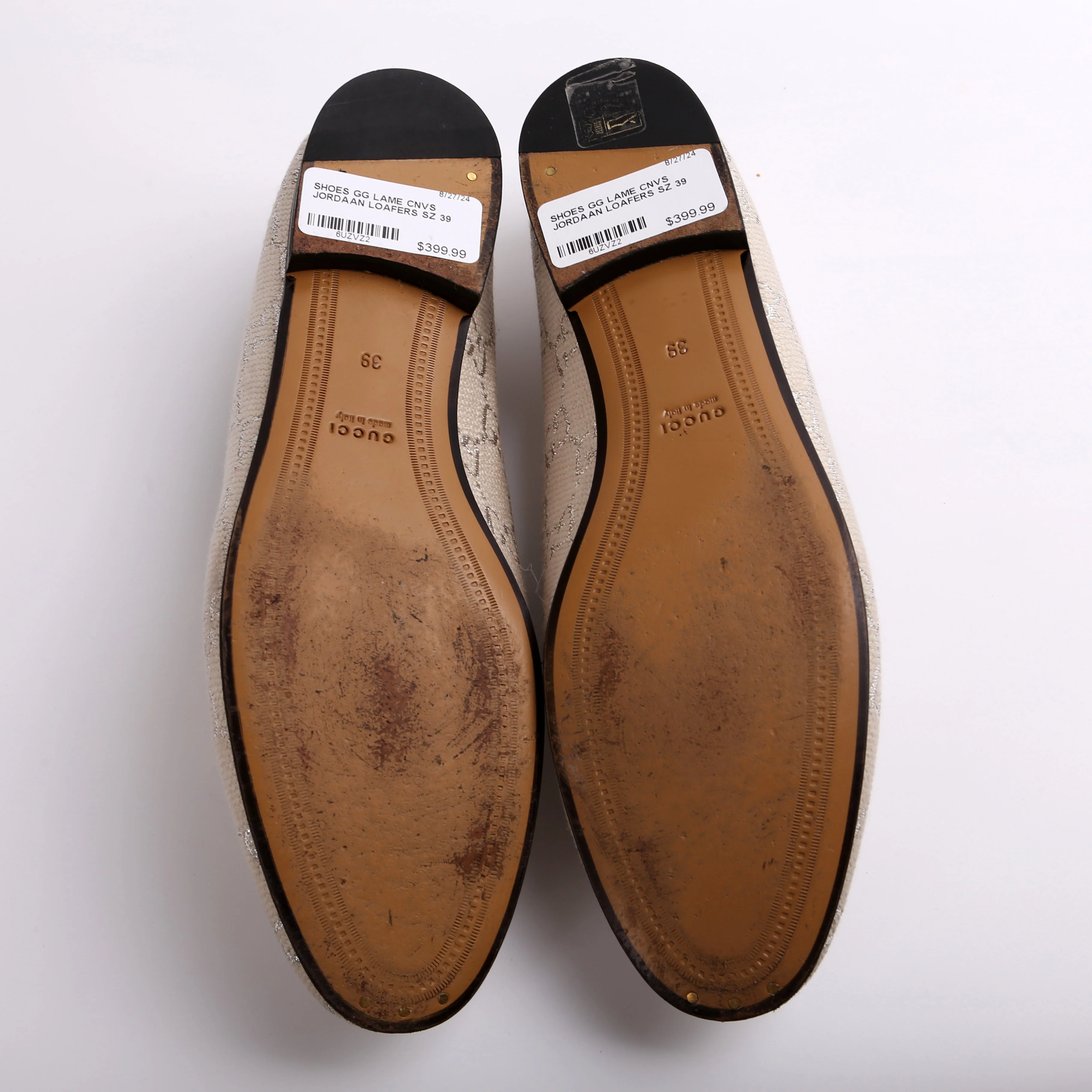 GG Lame Canvas Jordaan Loafers Size 39 - Image 6