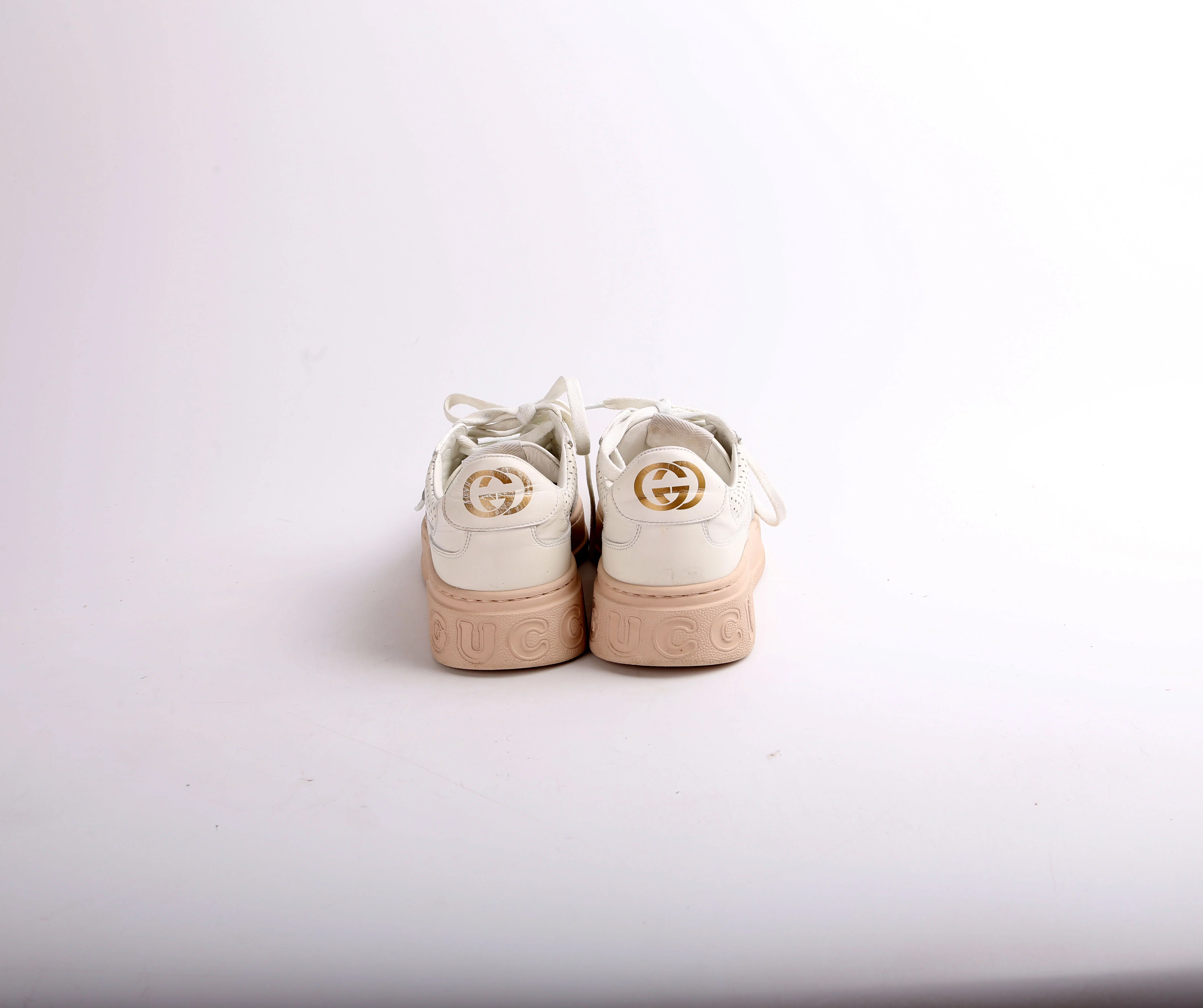 GG Leather Trainer Sneakers Size 38.5 - Image 4