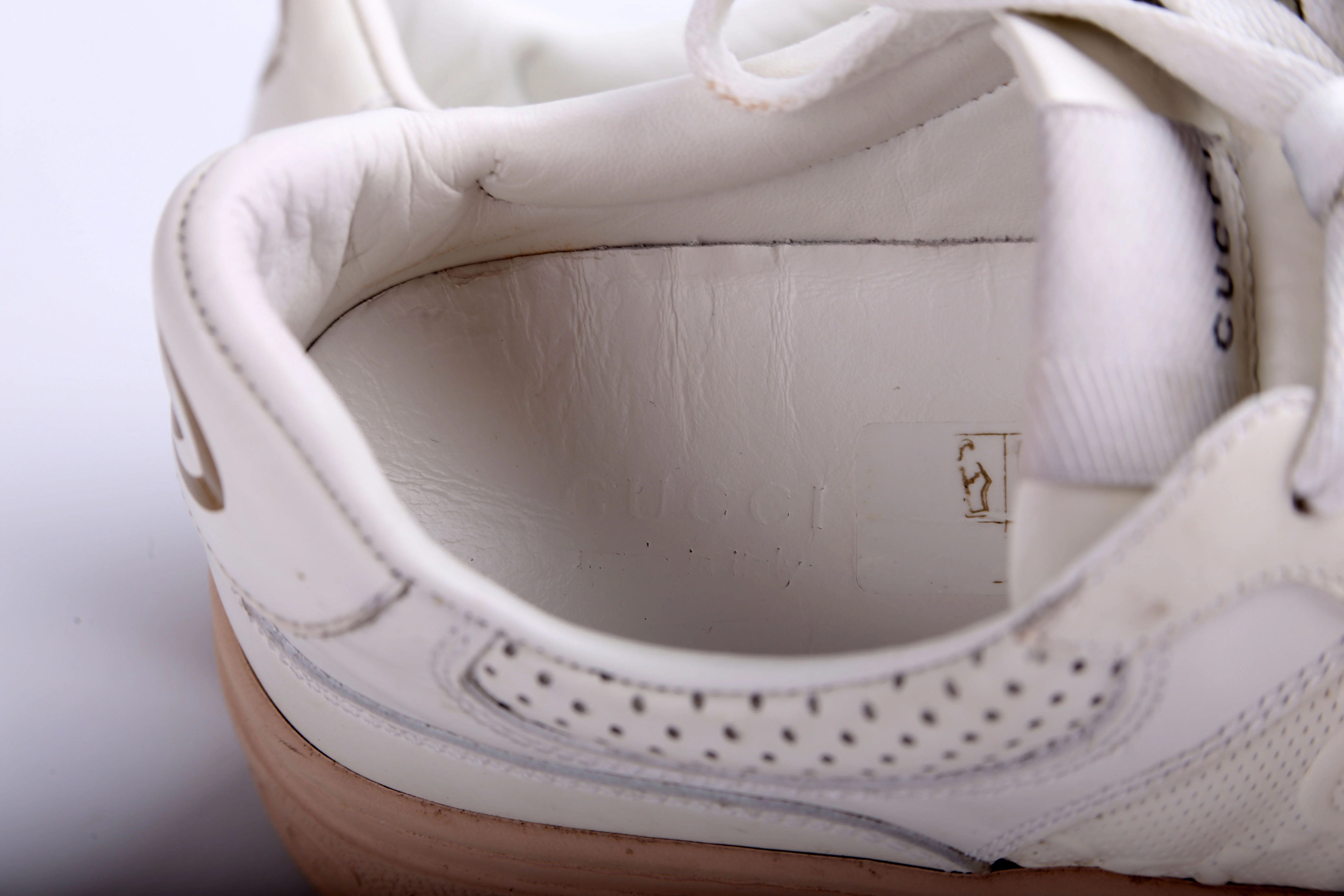 GG Leather Trainer Sneakers Size 38.5 - Image 6