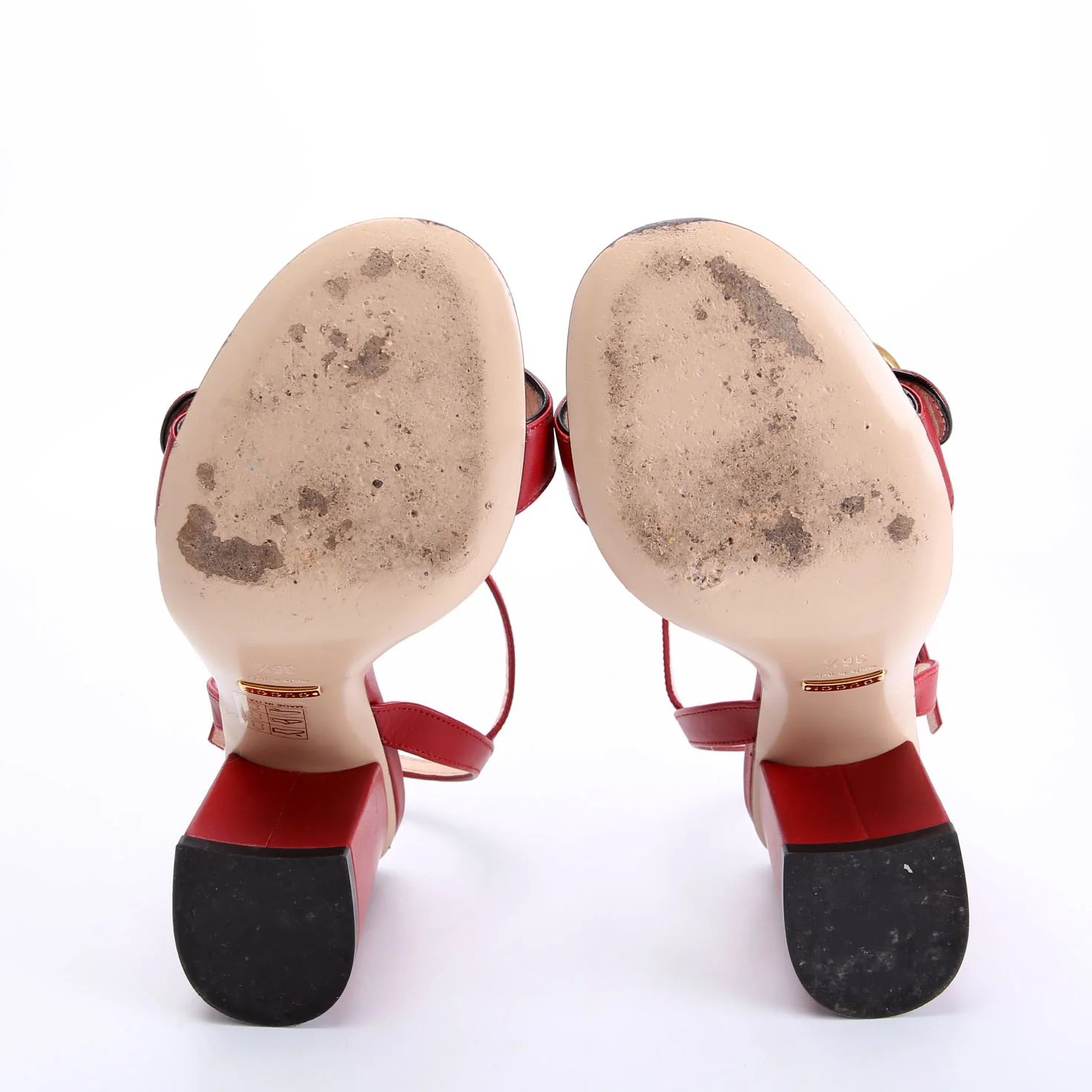 GG Marmont Block Heels Size 36.5 Red - Image 12