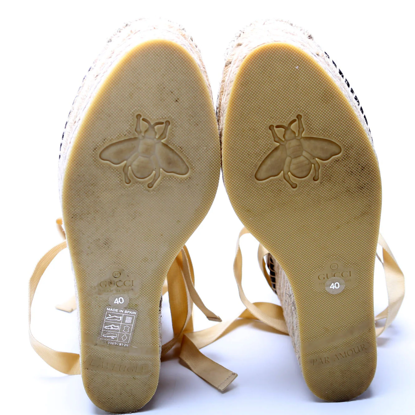 GG Marmont Espadrille Wedges Size 40 Tan - Image 7
