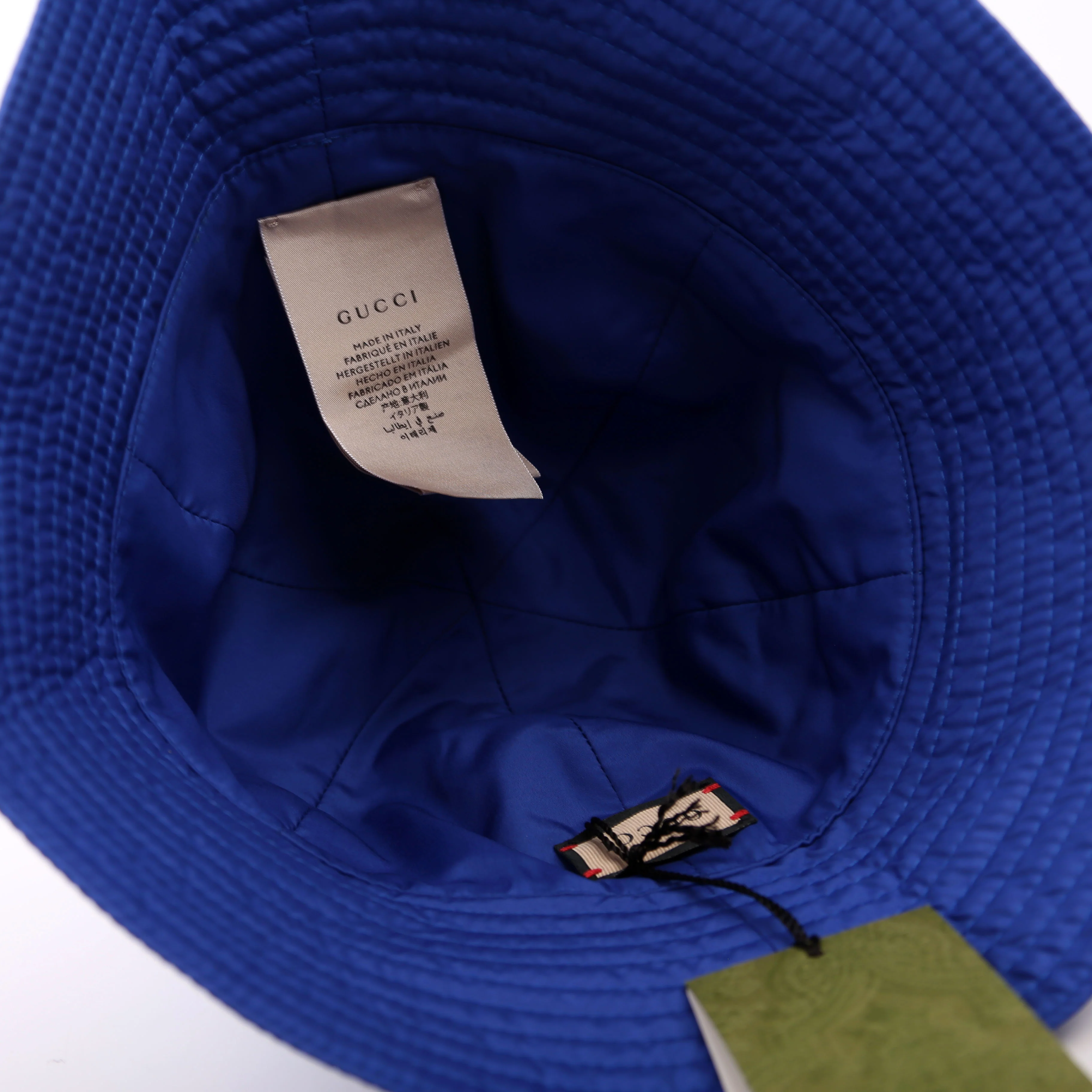 GG Marmont Nylon Bucket Hat Size Medium Blue - Image 6