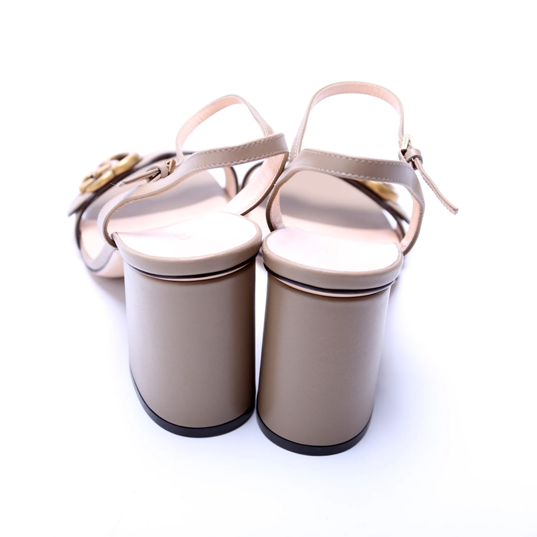 GG Marmont Sandal Heels Size 40 Taupe - Image 4