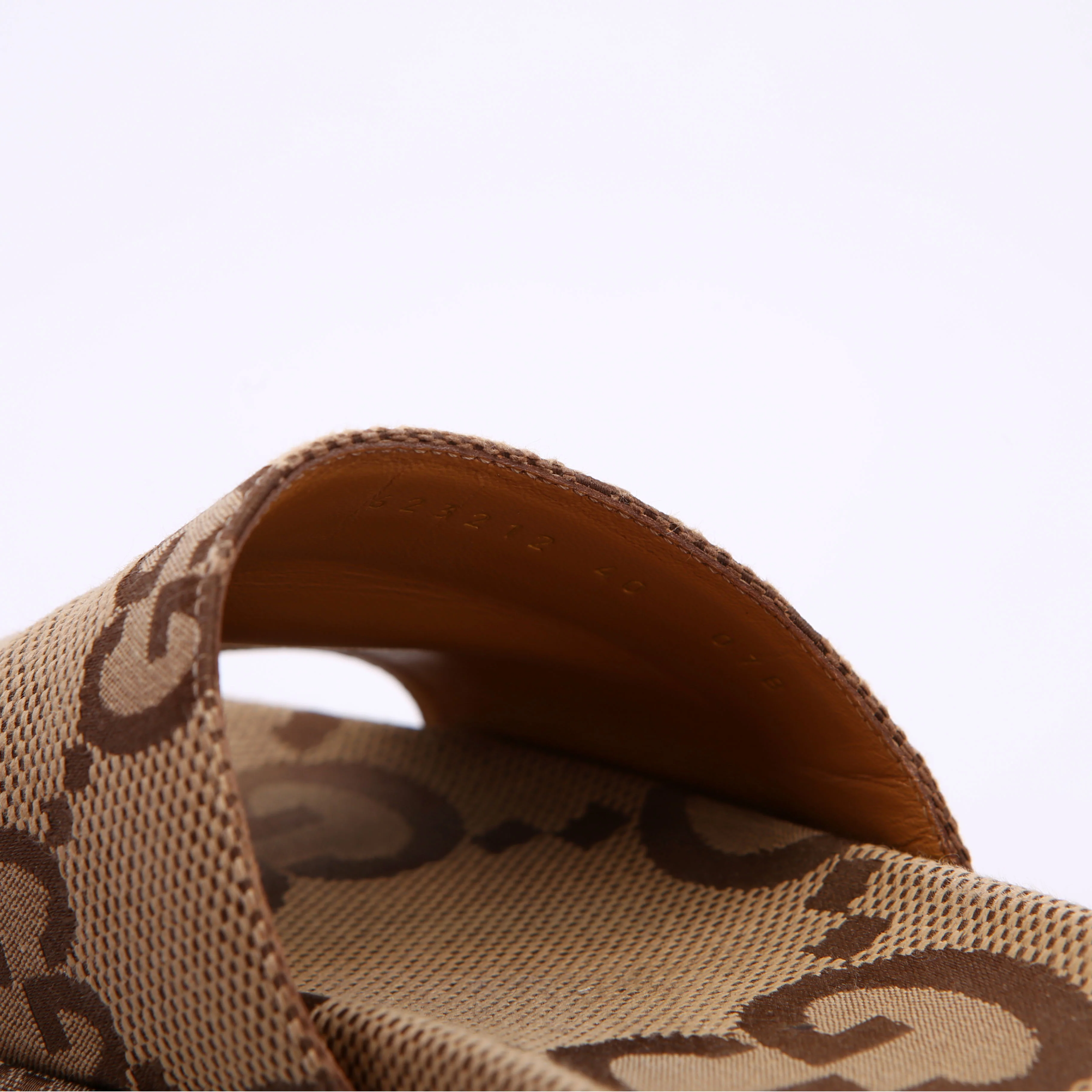 GG Maxi Canvas Platform Slides Size 40 Brown - Image 8