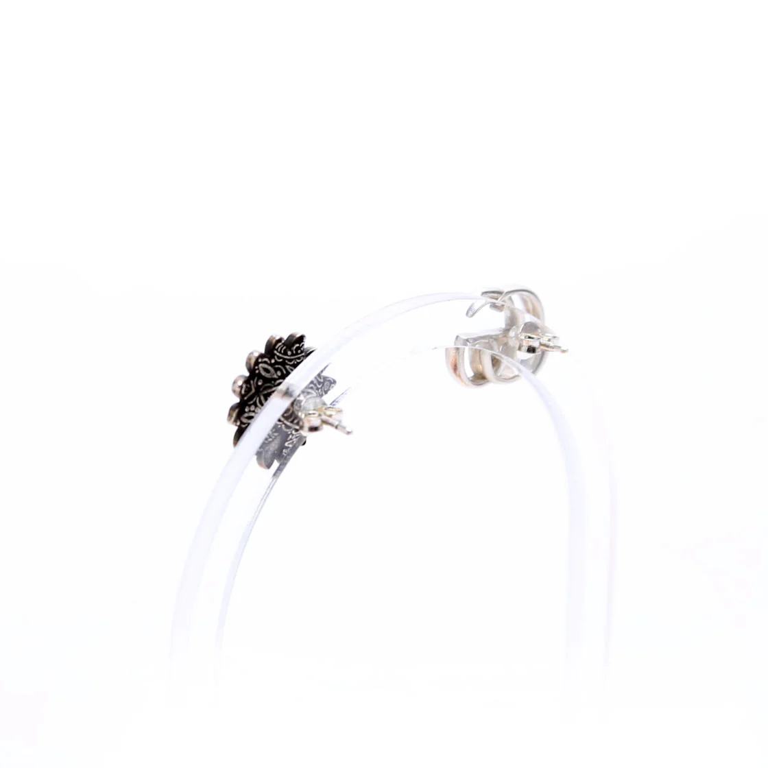 GG Mother Of Pearl Flower Stud 925 Earrings Silver - Image 3