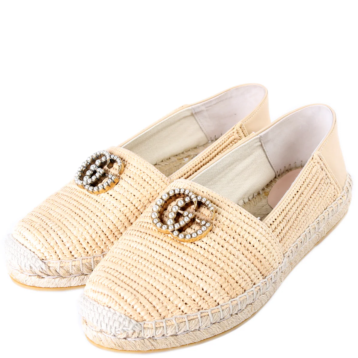 GG Raffia Espadrilles Size 35.5
