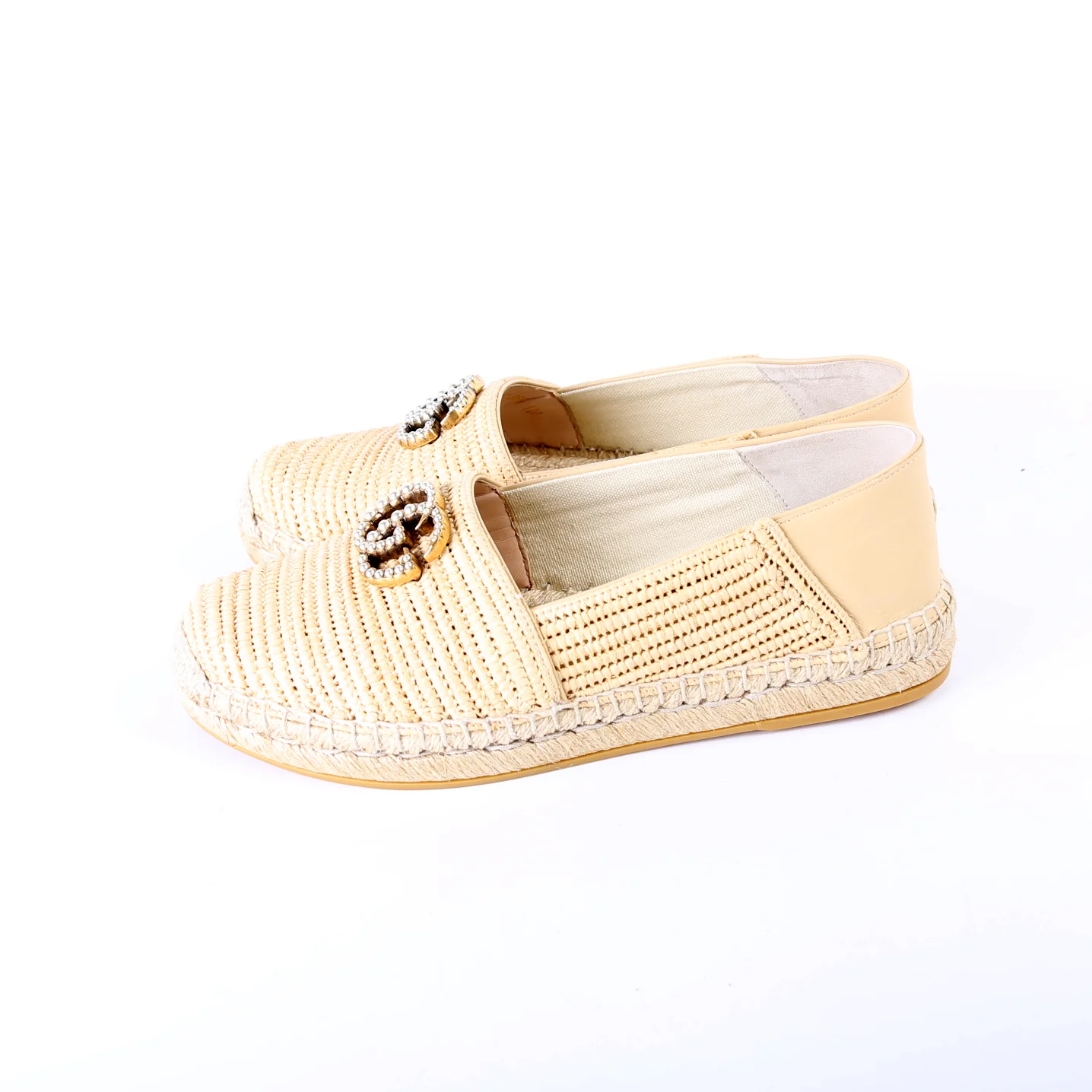 GG Raffia Espadrilles Size 35.5 - Image 3